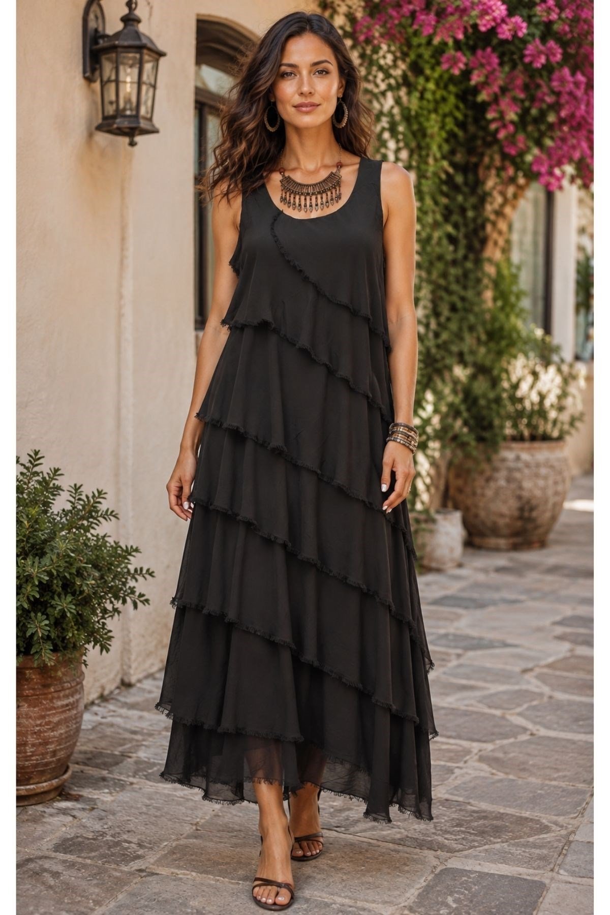 Boho-Chic Kat Kat Otantik Elbise