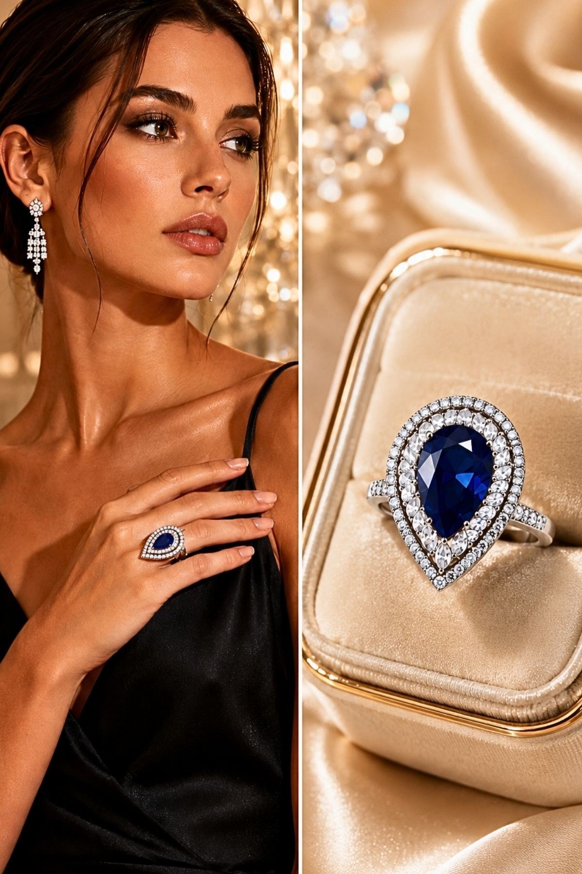 Damla Model Tasarım Gümüş Yüzük