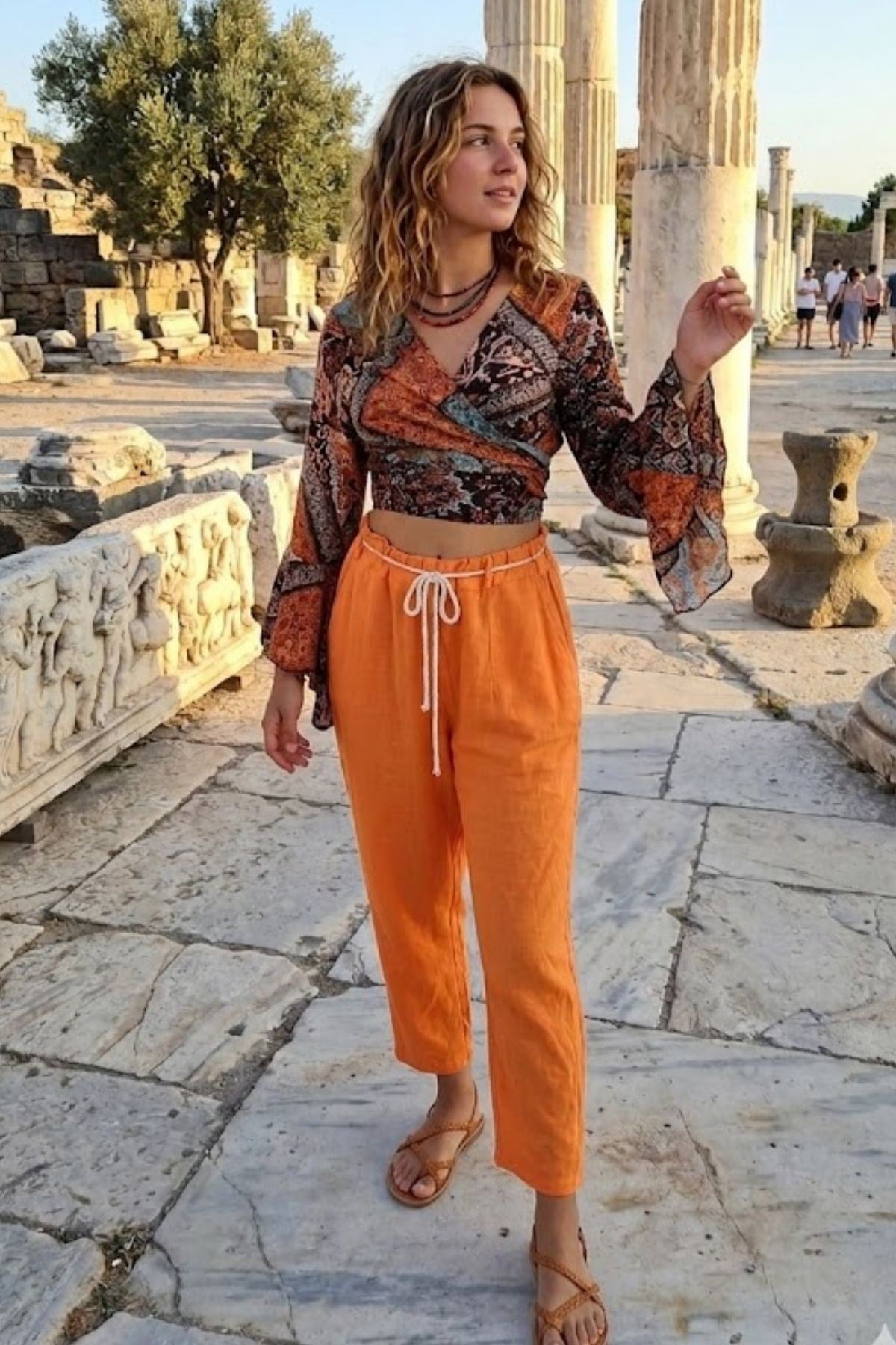 İtalyan Düz Keten Pantolon