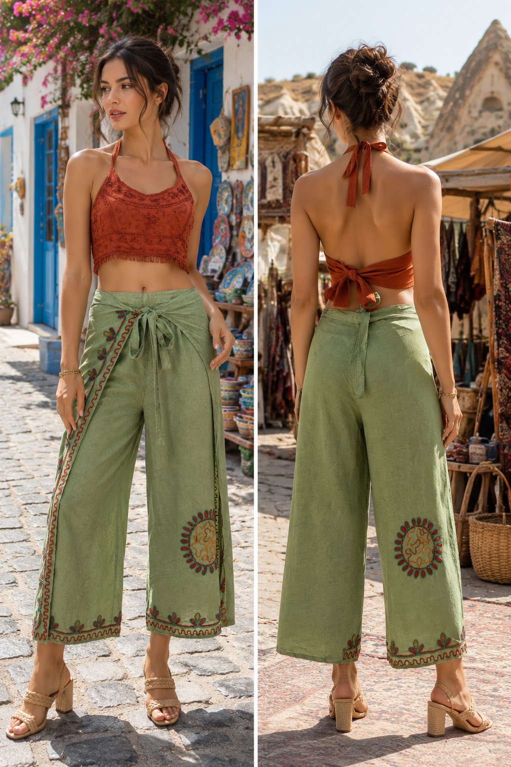 Otantik Nakışlı Zarf Pantolon