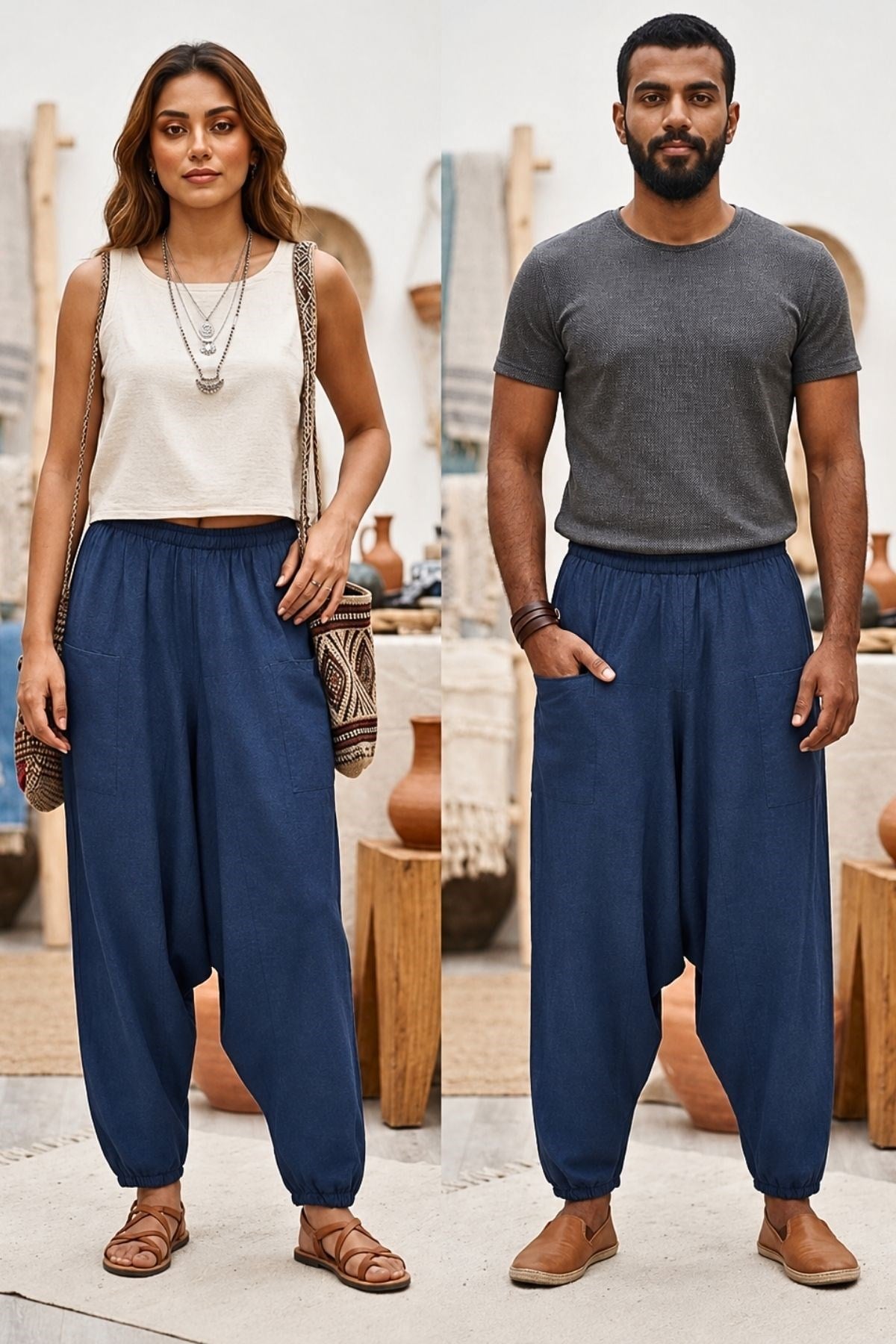 Otantik Unisex Pamuklu Şalvar
