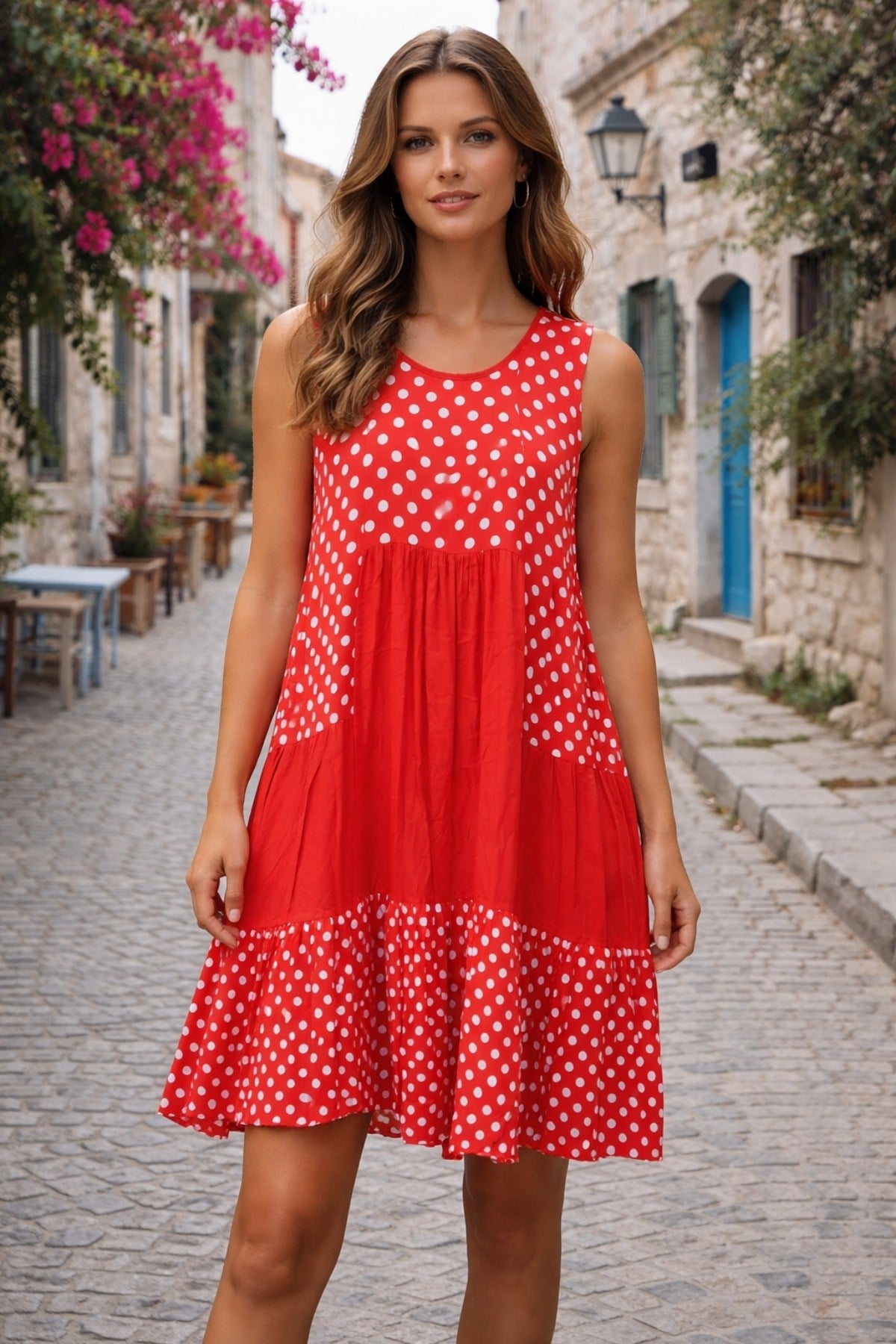 Oversize Puantiyeli Salaş Elbise