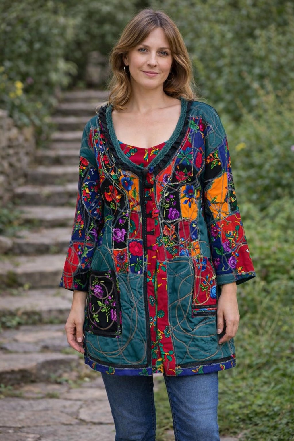 Özel Tasarım Patchwork Pazen Ceket