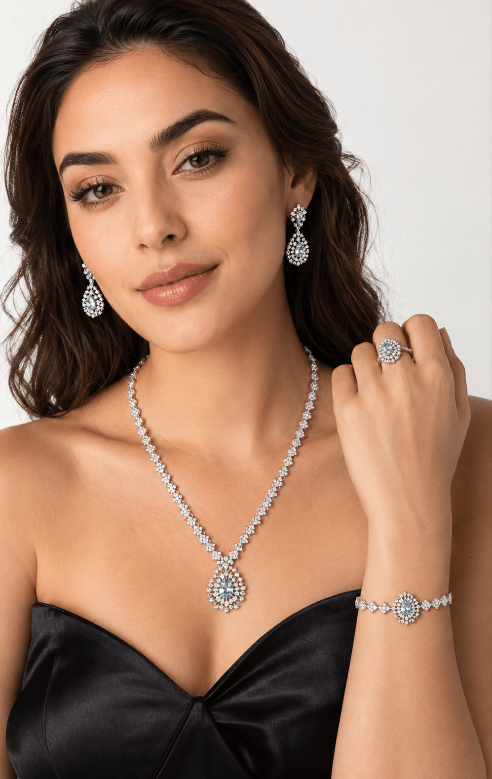 Su Yolu Akuamarin Taşlı Set