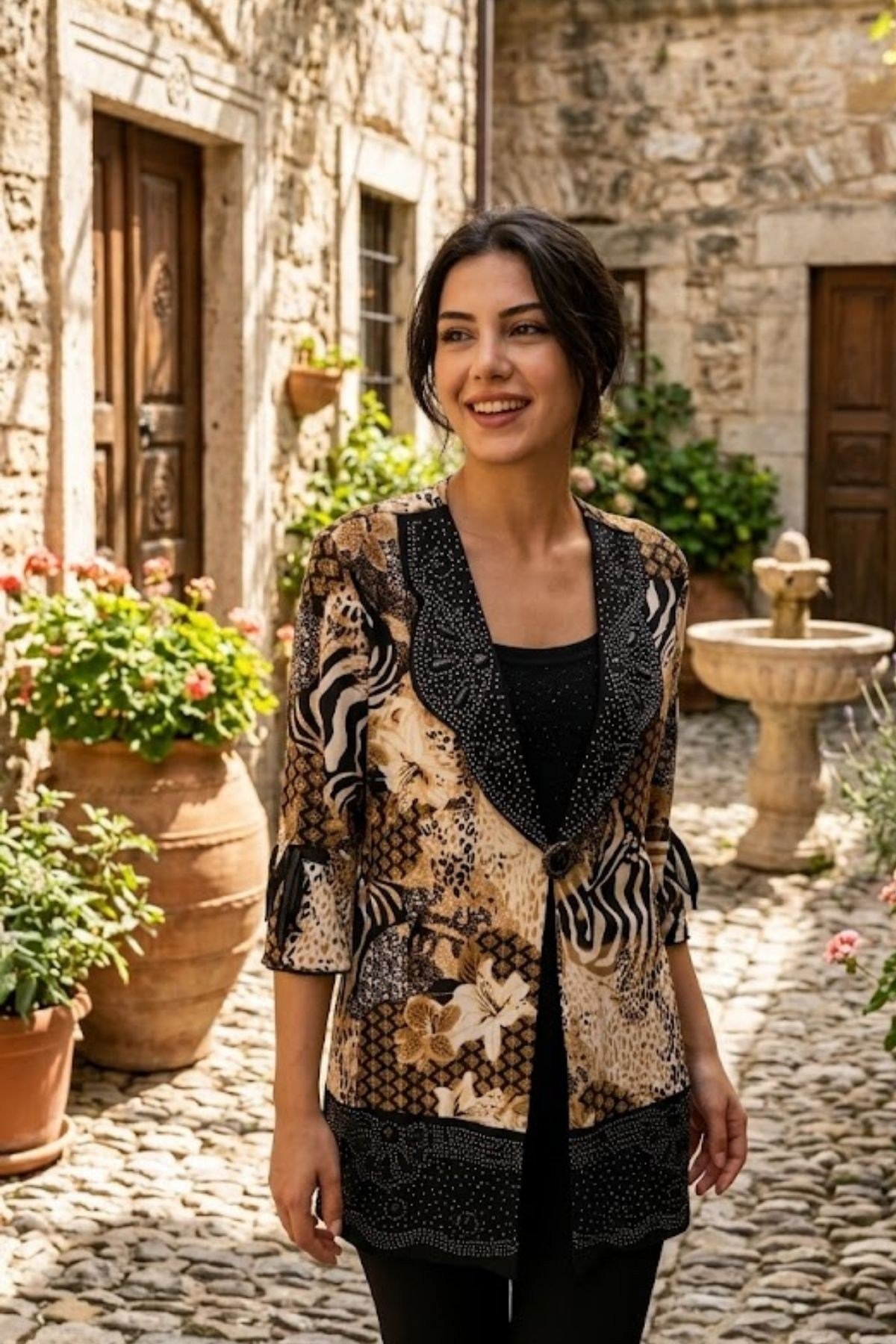 Taş Detaylı İthal Triko
