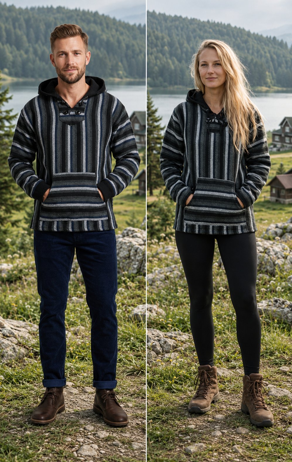 Unisex Kapüşonlu Etnik Sweatshirt