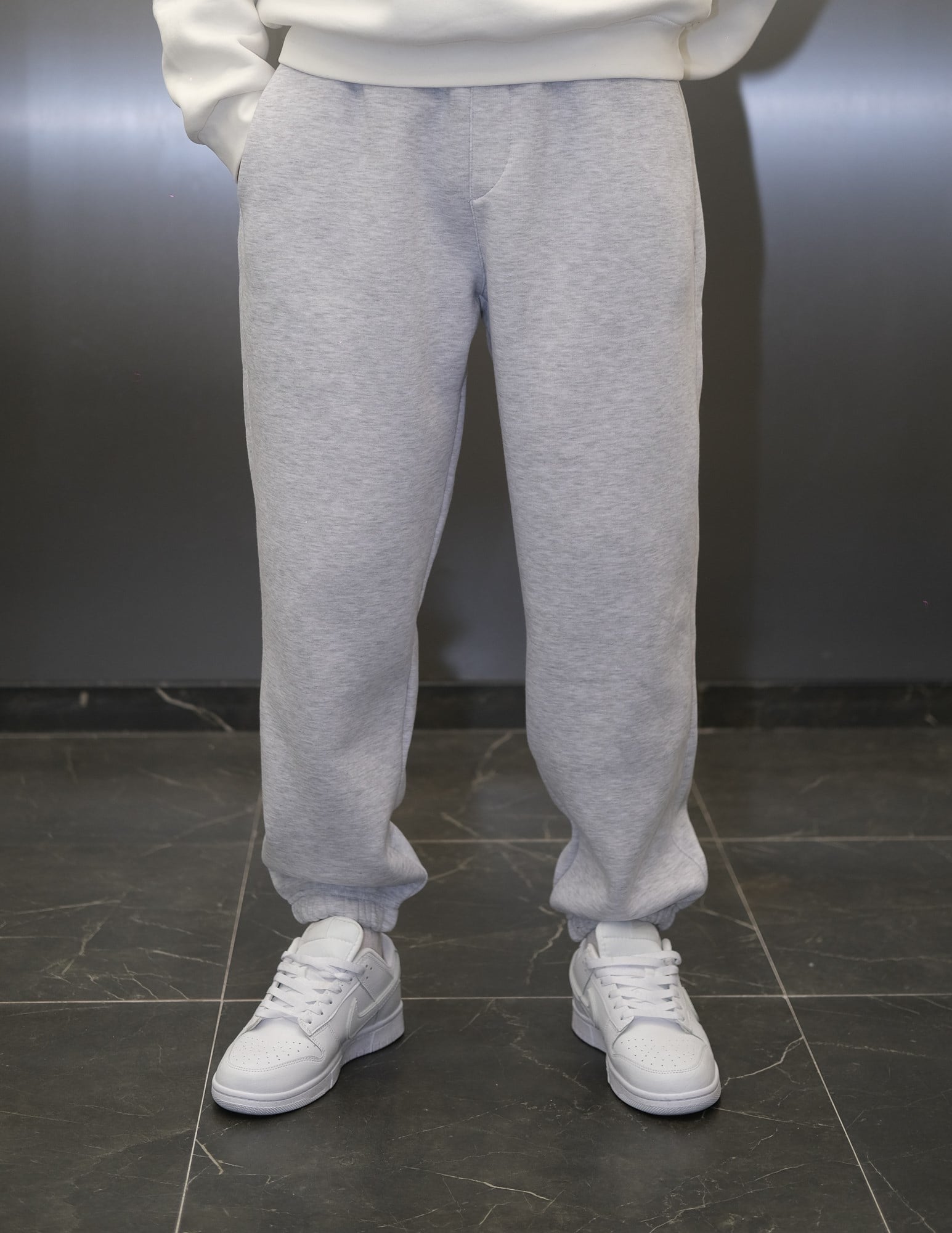 BASİC BAGGY KALIP PAÇA LASTİKLİ ŞARDONLU EŞOFMAN ALTI GRİ