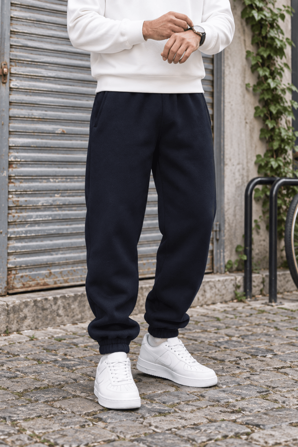 BASİC BAGGY KALIP PAÇA LASTİKLİ ŞARDONLU EŞOFMAN ALTI LACİVERT