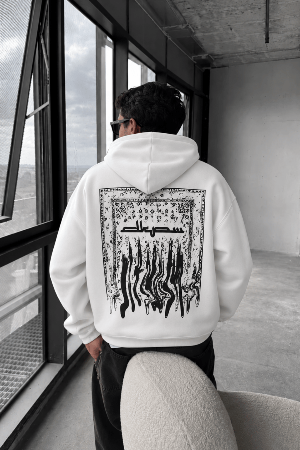 BOXY FİT OVERSİZE KAPŞONLU SWEATSHİRT EKRU
