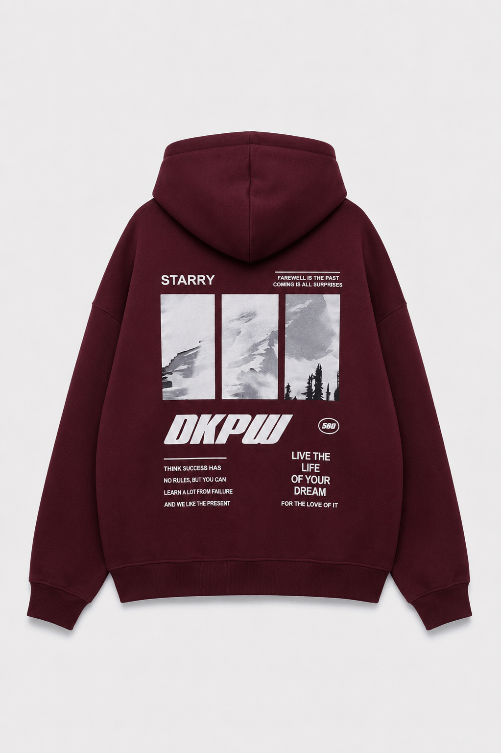BOXY FİT OVERSİZE KAPŞONLU SWEATSHİRT BORDO