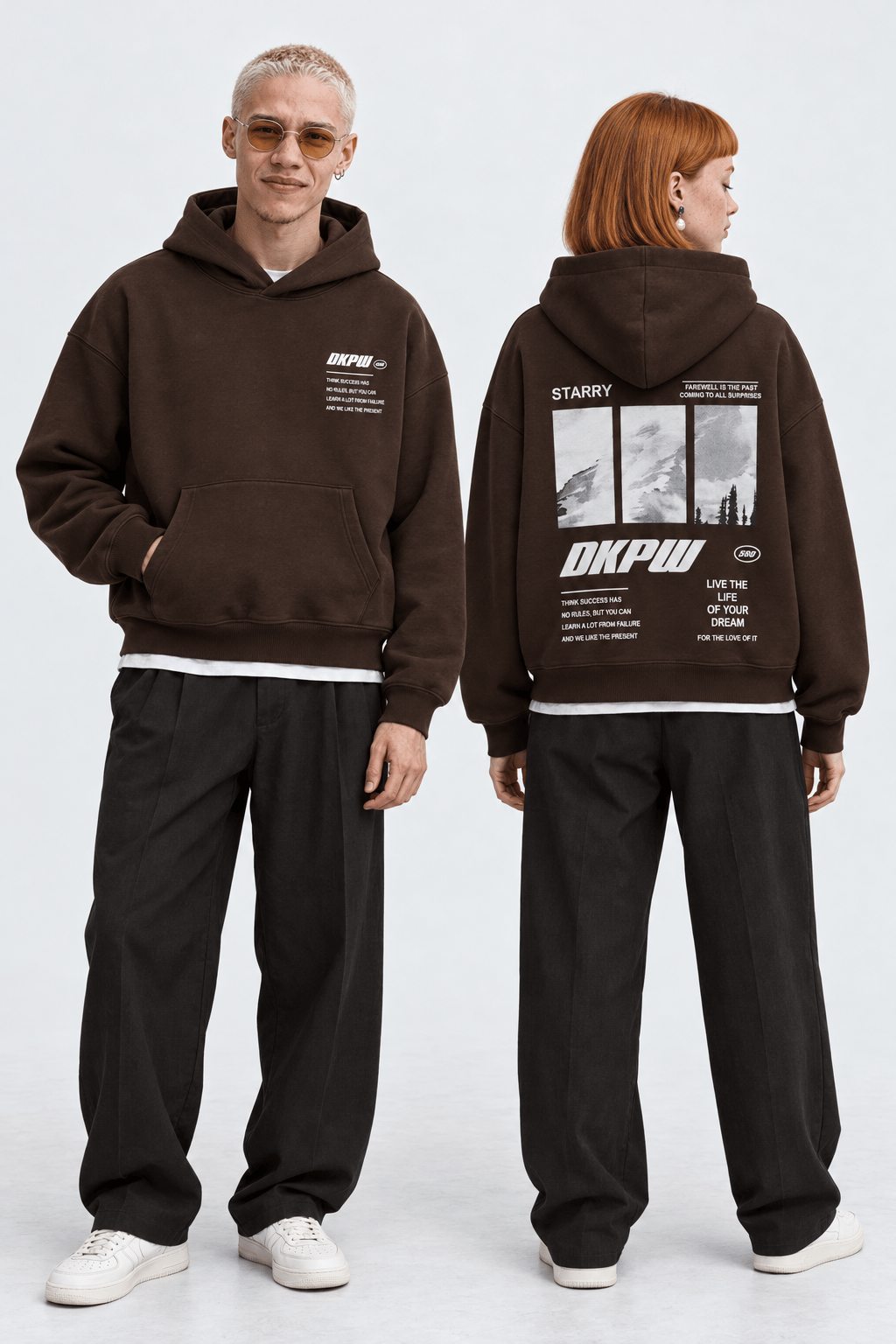 BOXY FİT OVERSİZE KAPŞONLU SWEATSHİRT KAHVE