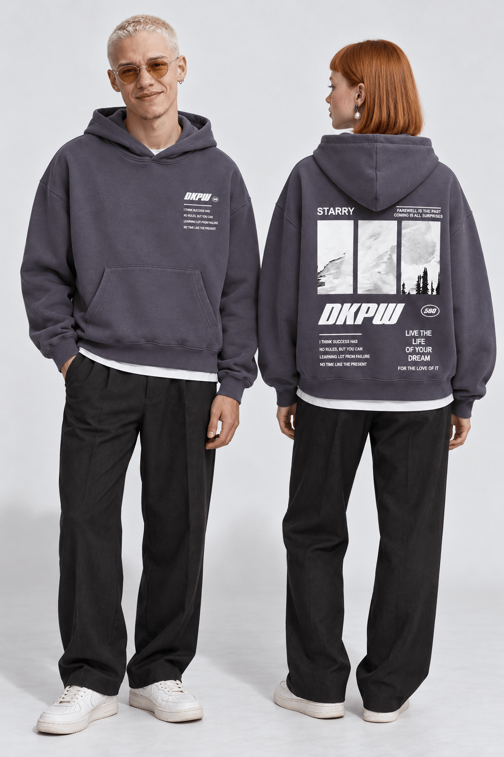 BOXY FİT OVERSİZE KAPŞONLU SWEATSHİRT ANTRASİT