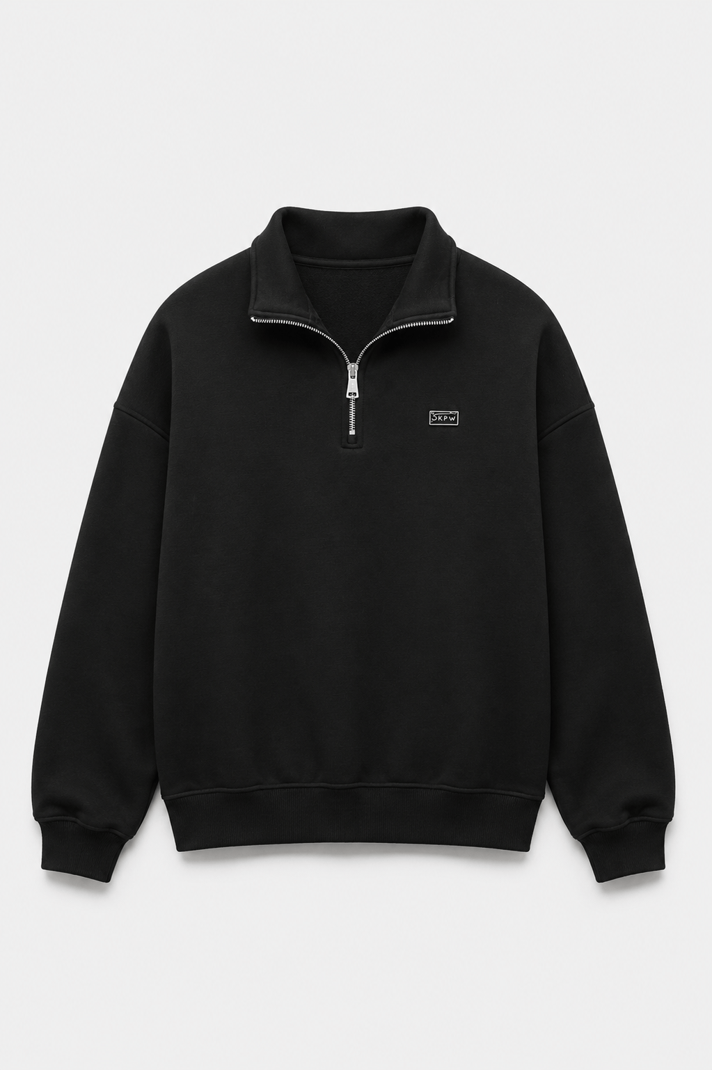DKPW DEMİR ARMALI YARIM FERMUAR SWEATSHIRT SİYAH