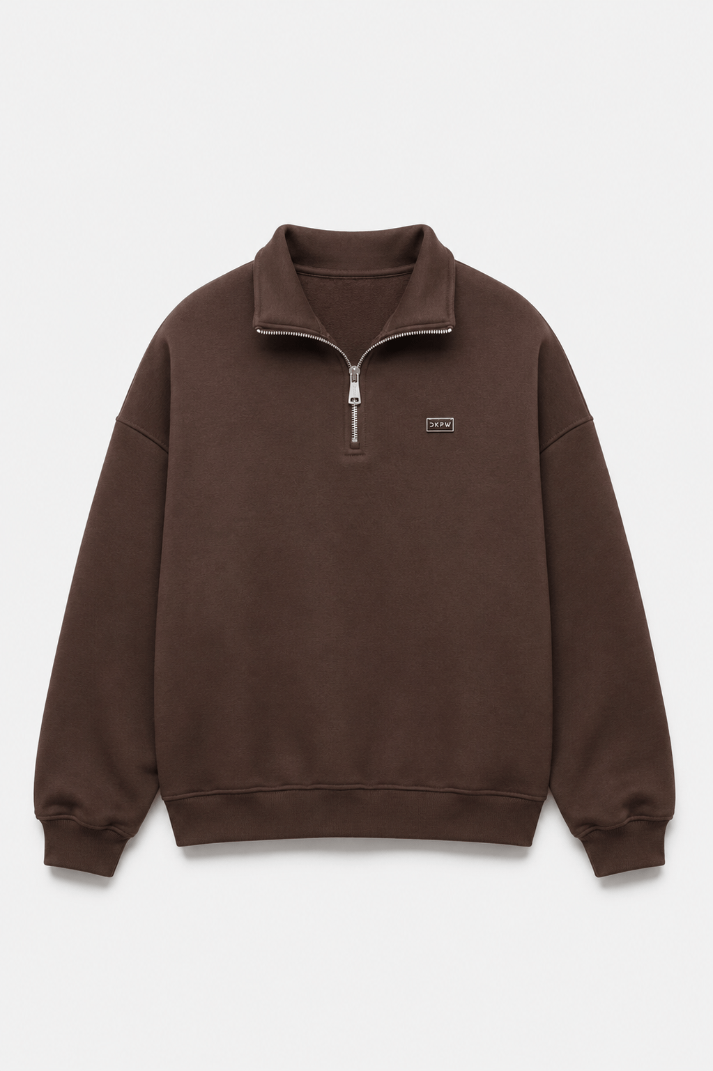 DKPW DEMİR ARMALI YARIM FERMUAR SWEATSHIRT KAHVE