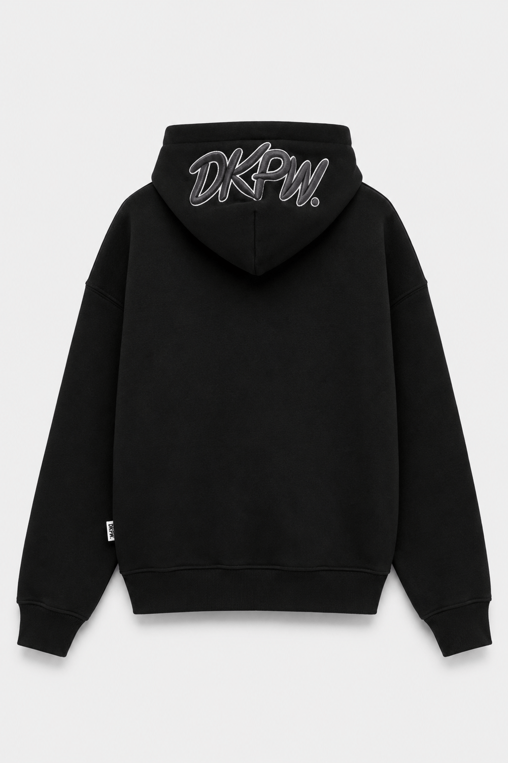 DKPW KAPŞON BASKILI OVERSİZE ŞARDONLU SWEATSHIRT SİYAH