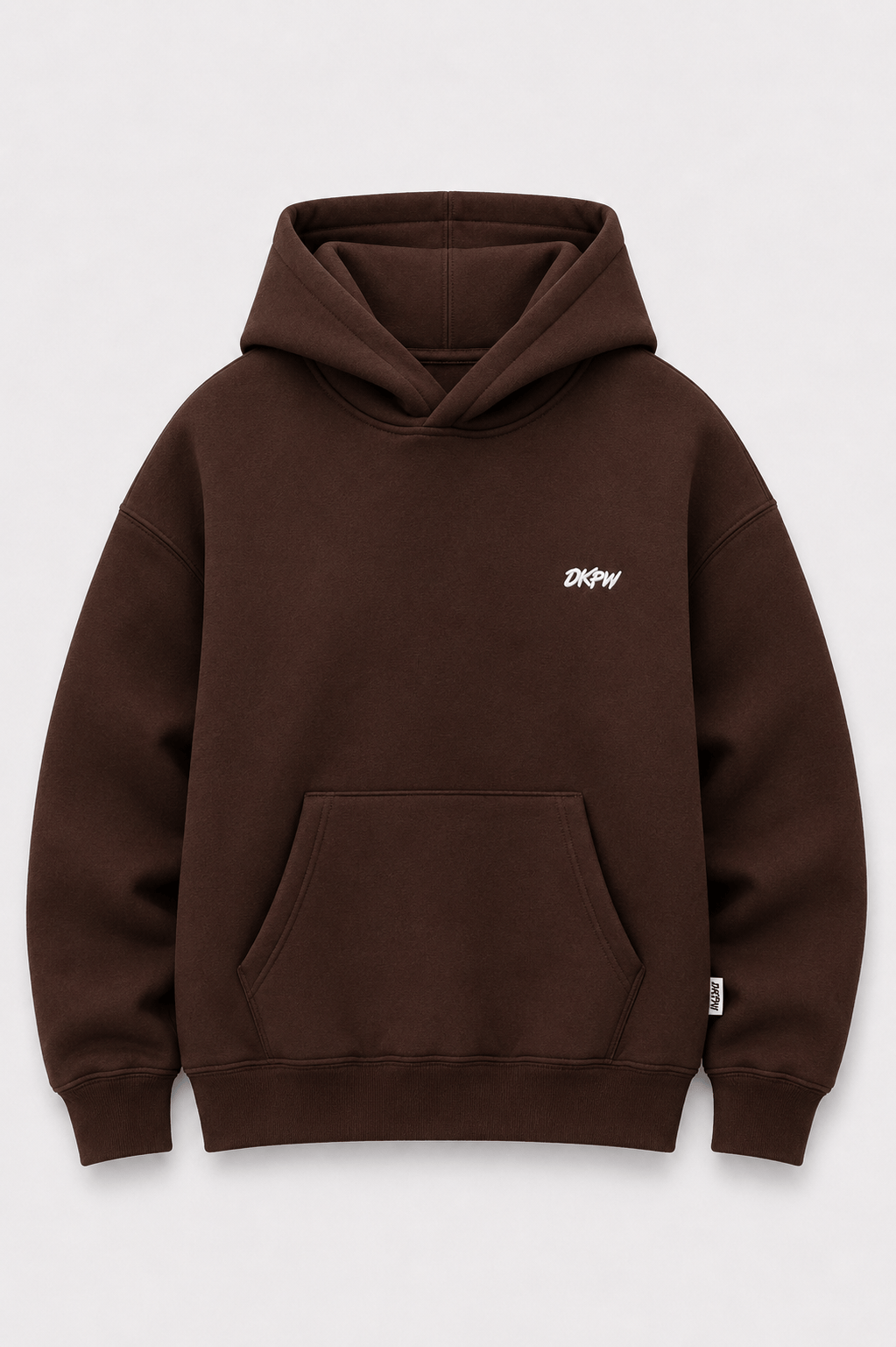 DKPW NAKIŞ DETAYLI BOXYFİT KAPŞONLU SWEATSHİRT KAHVE