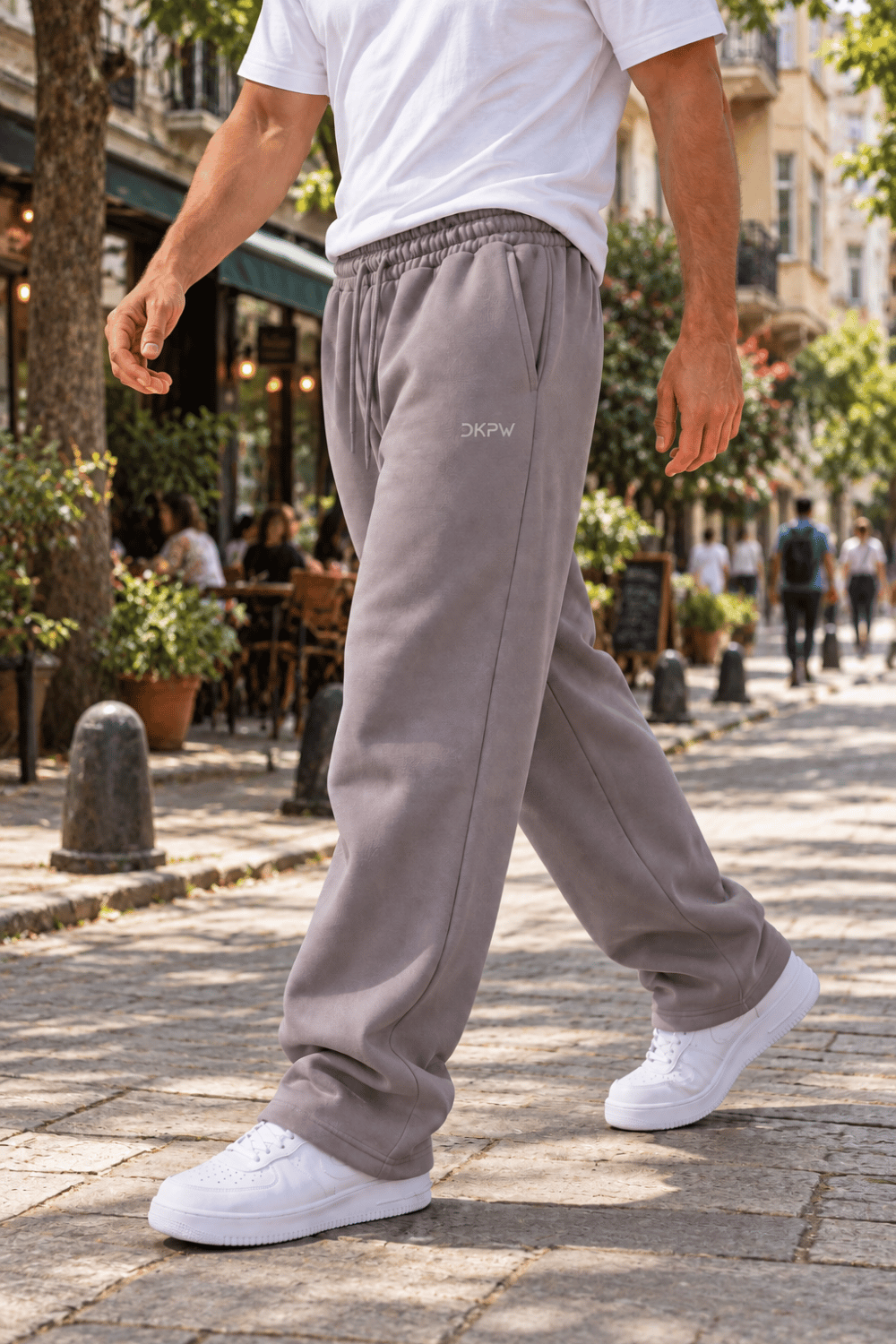 DKPW REFLEKTÖR BASKILI BAGGY KALIP ŞARDONLU EŞOFMAN ALTI FÜME