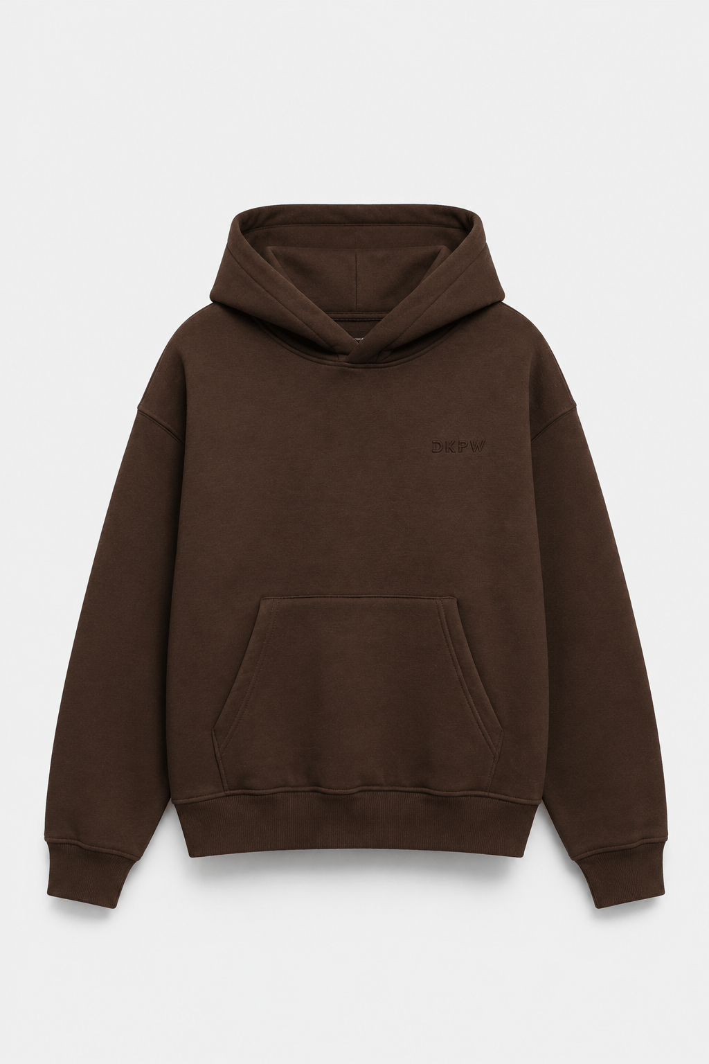 FLOK BASKI DETAYLI BOXYFİT KAPŞONLU SWEATSHIRT KAHVE