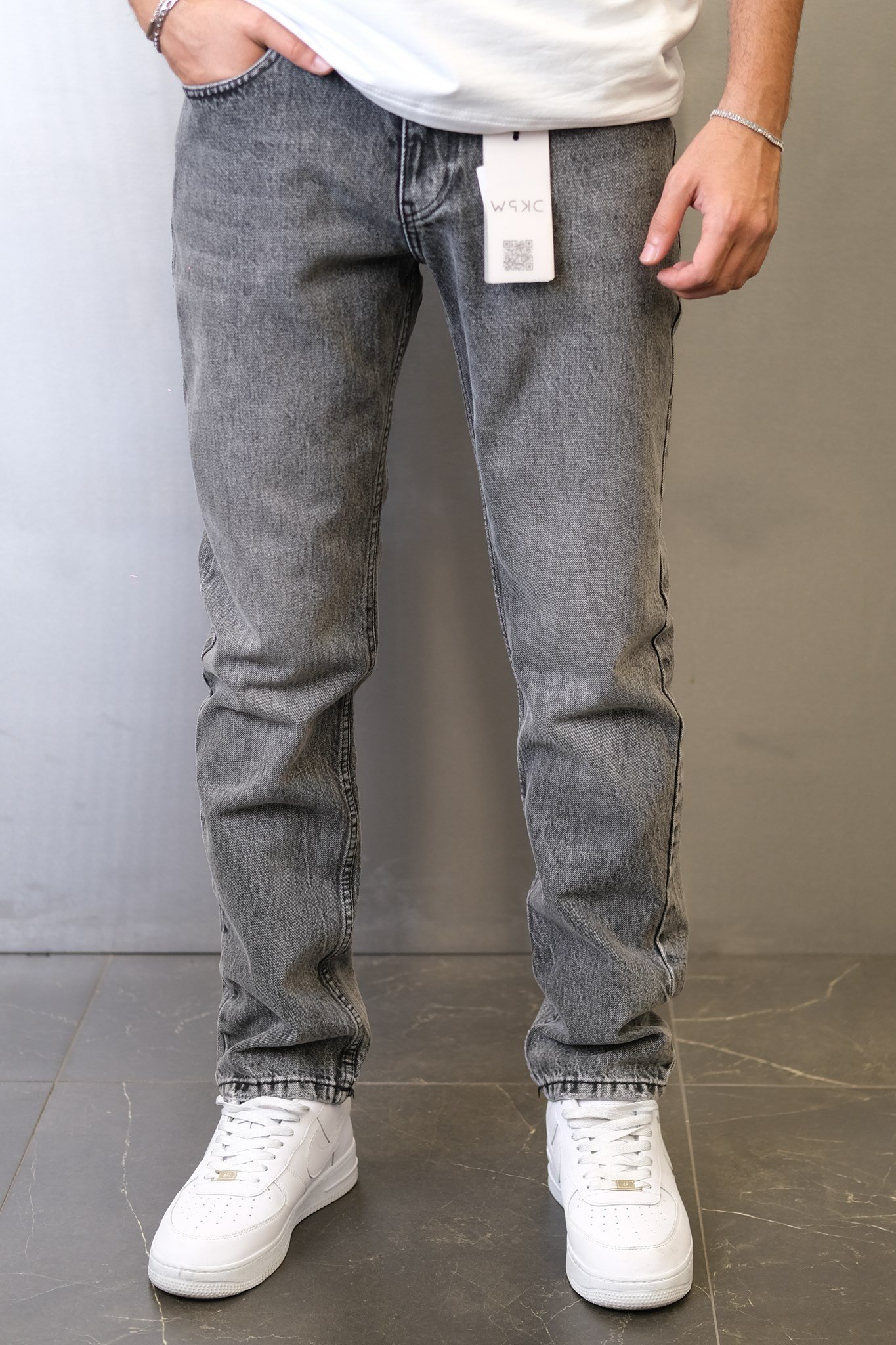 GRİ ESKİTME ORTA PAÇA JEAN