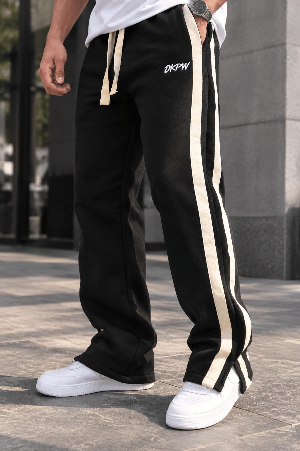 HASIR ŞERİTLİ BAGGY EŞOFMAN ALTI SİYAH