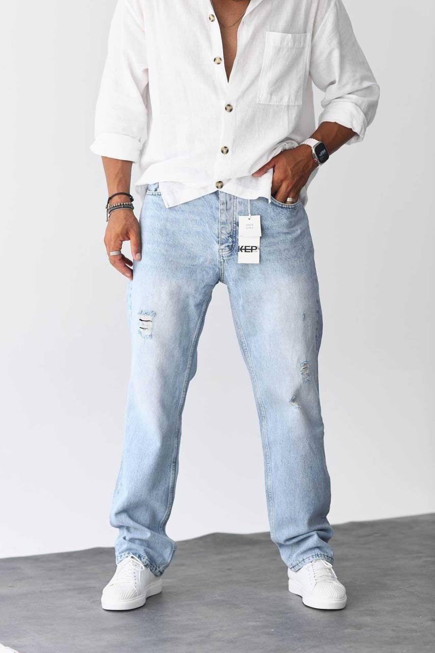 KEPS BAGGY KOT PANTOLON MAVİ