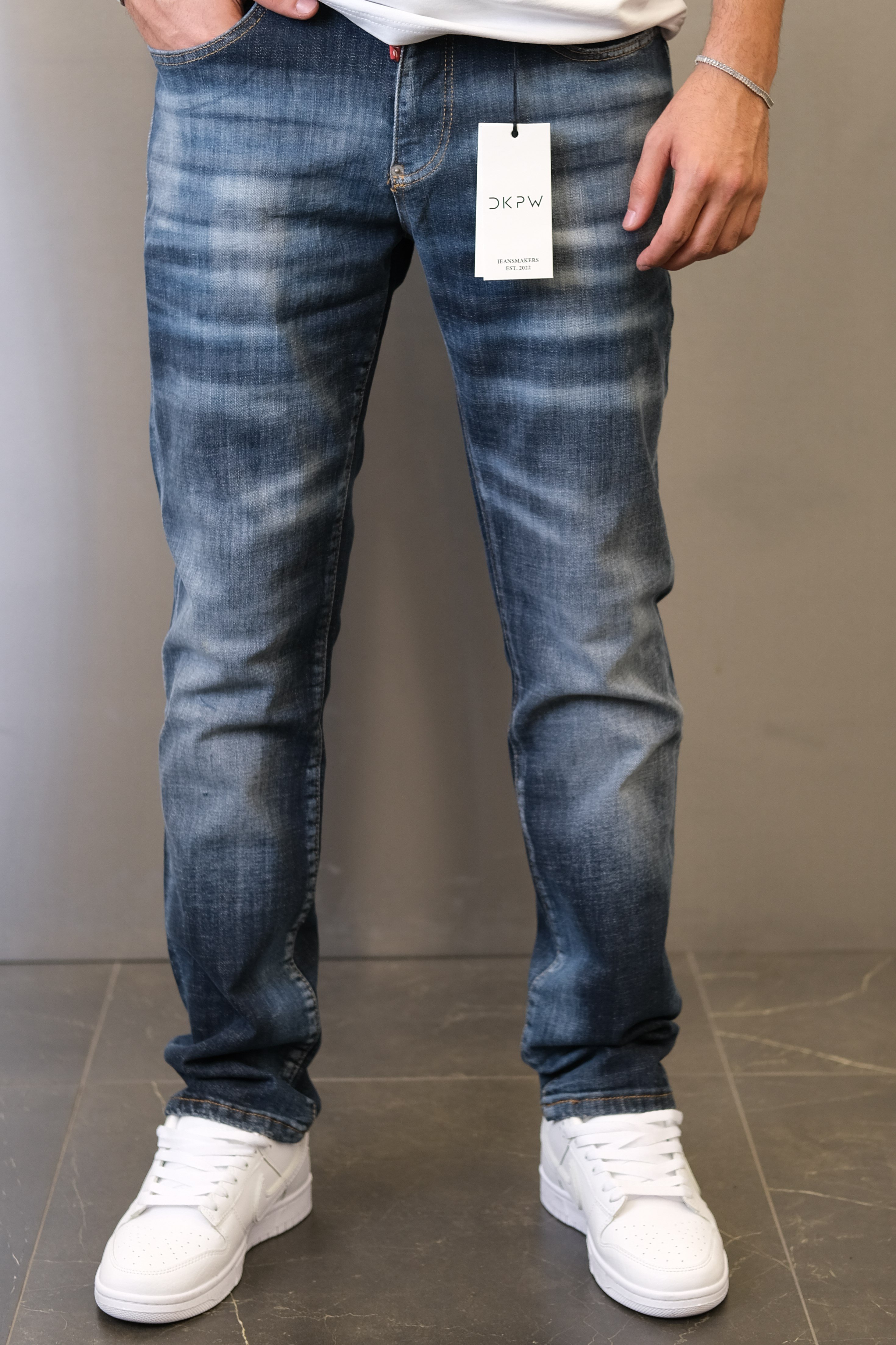M2 EFEKTLİ  LACİVERT ORTA PAÇA JEAN
