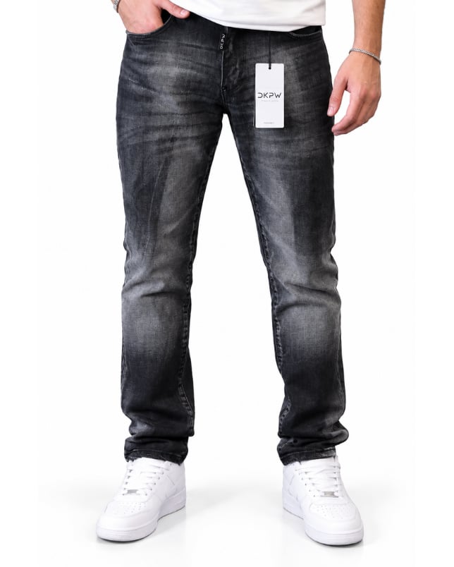 M2 EFEKTLİ SİYAH ESKİTME ORTA PAÇA JEAN