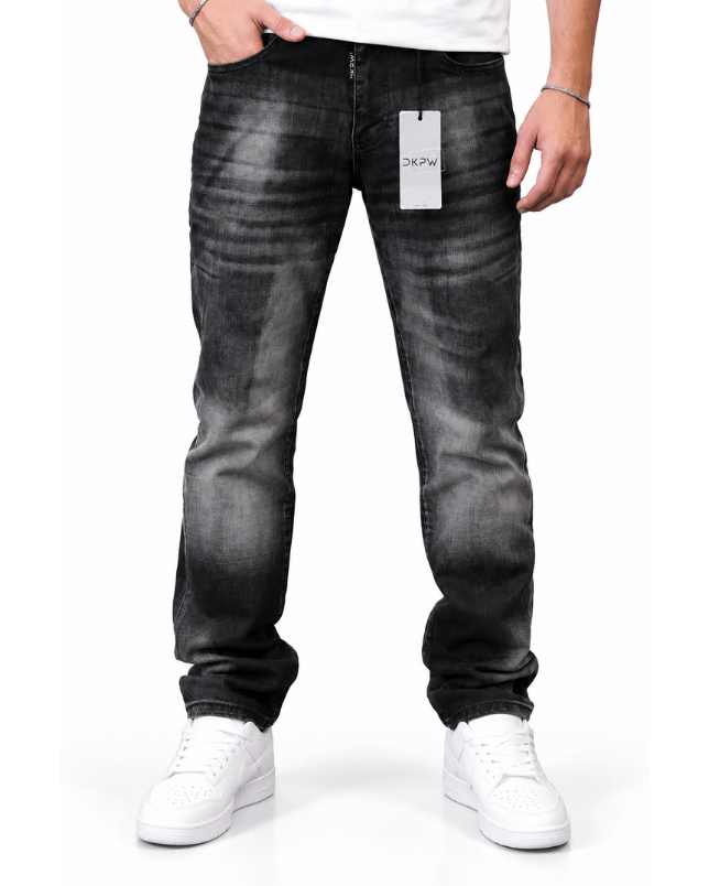 M2 EFEKTLİ SİYAH ORTA PAÇA JEAN