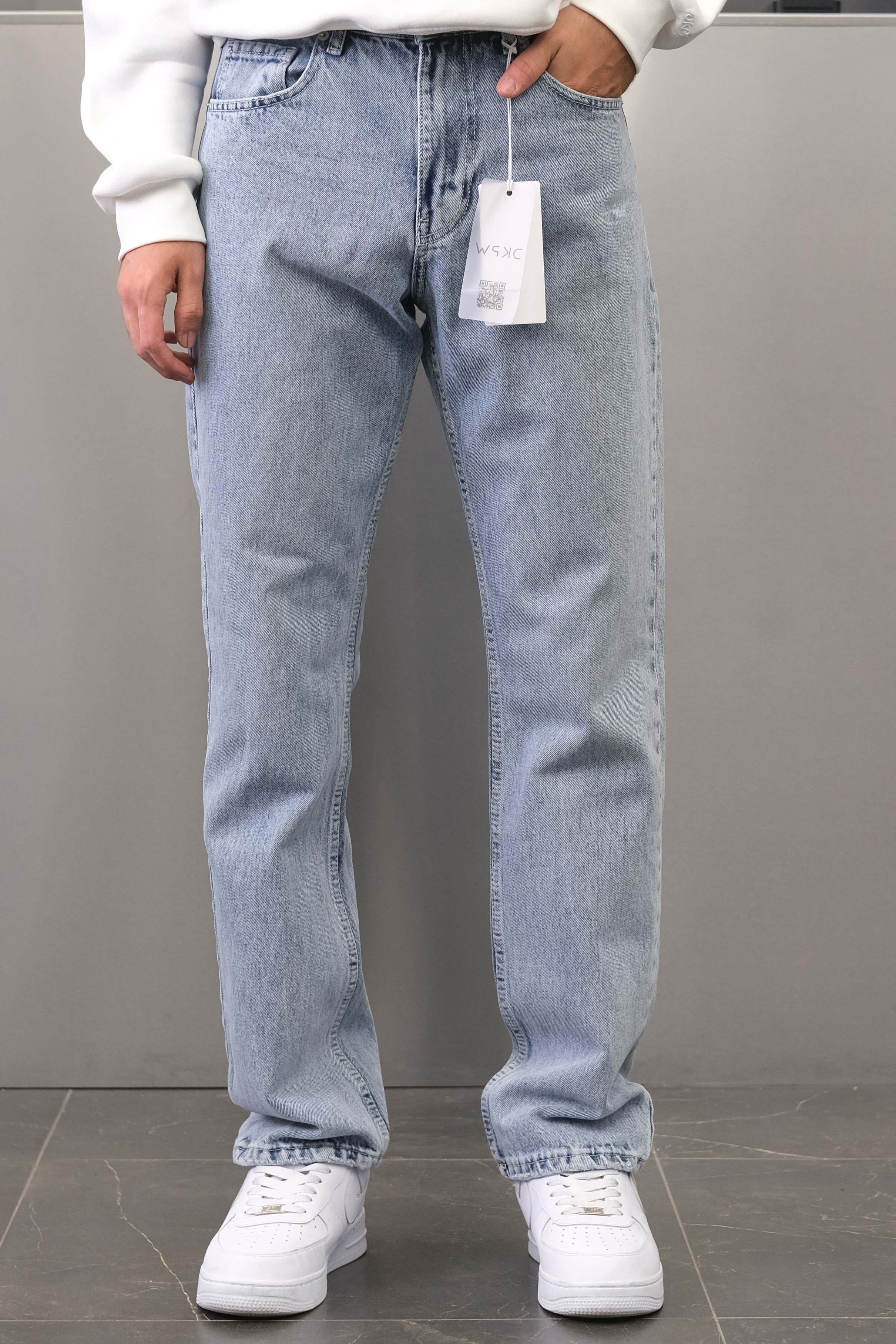MAVİ YIKAMA EFEKTLİ BAGGY JEANS