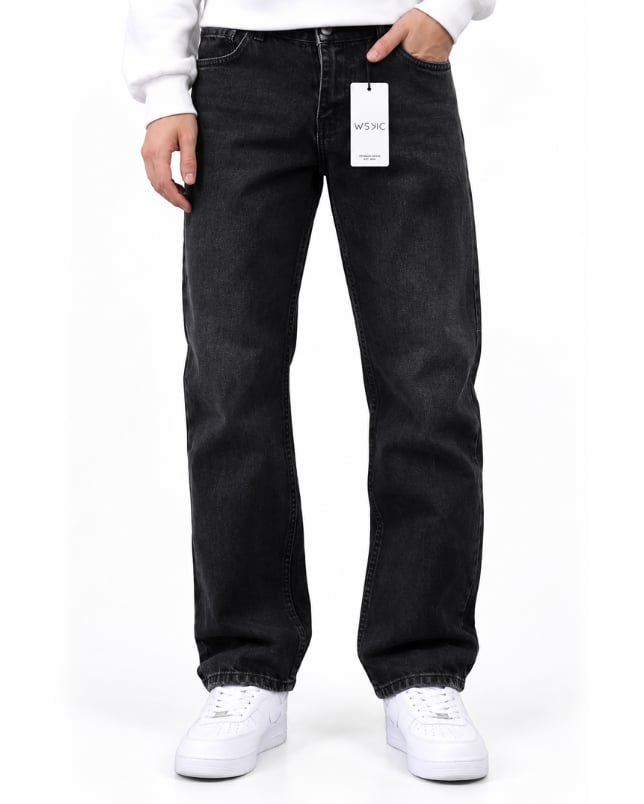 SİYAH ESKİTME BAGGY JEANS