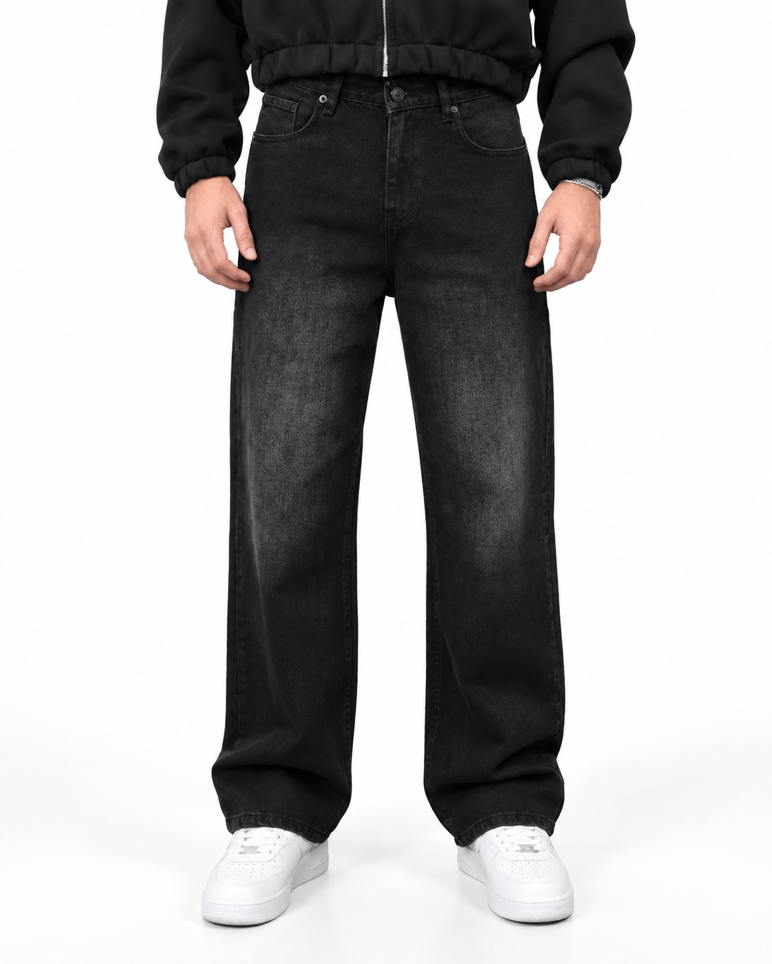 SİYAH ESKİTME EXTRA BAGGY JEANS