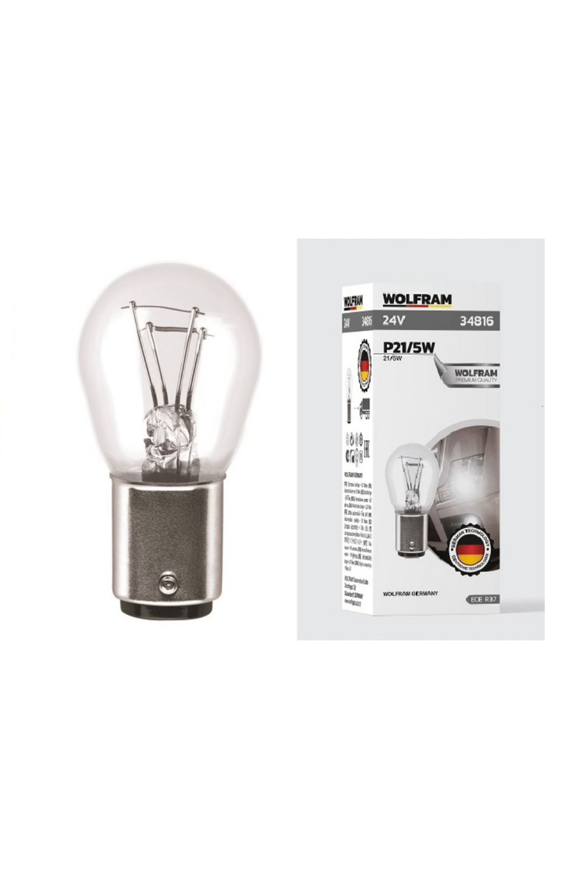 10 ADET AMPUL P21/5W 24V 21/5W 34816