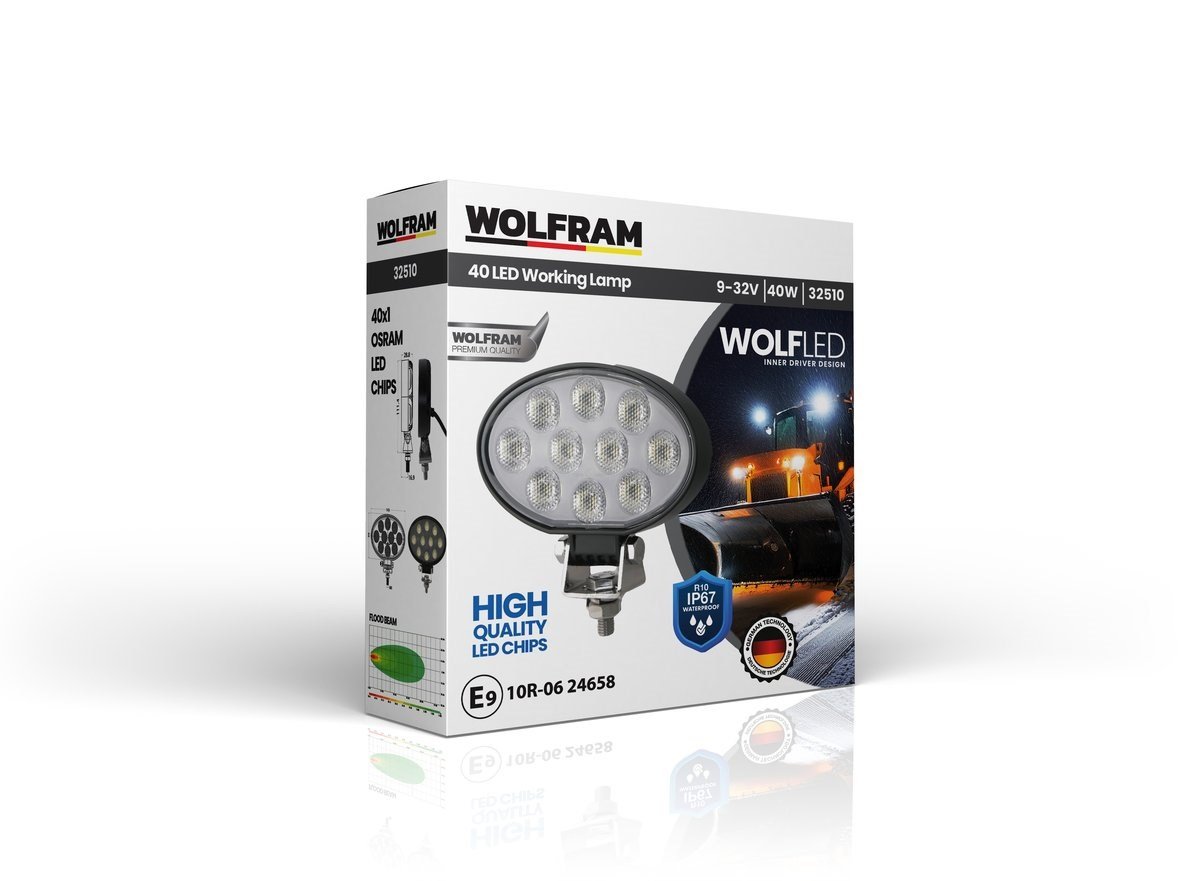 Wolfram Wolf Serisi 32510 Çalışma Lambası Elips Maxsi 3400 Lümen FLOOD - WOLFRAM 32510