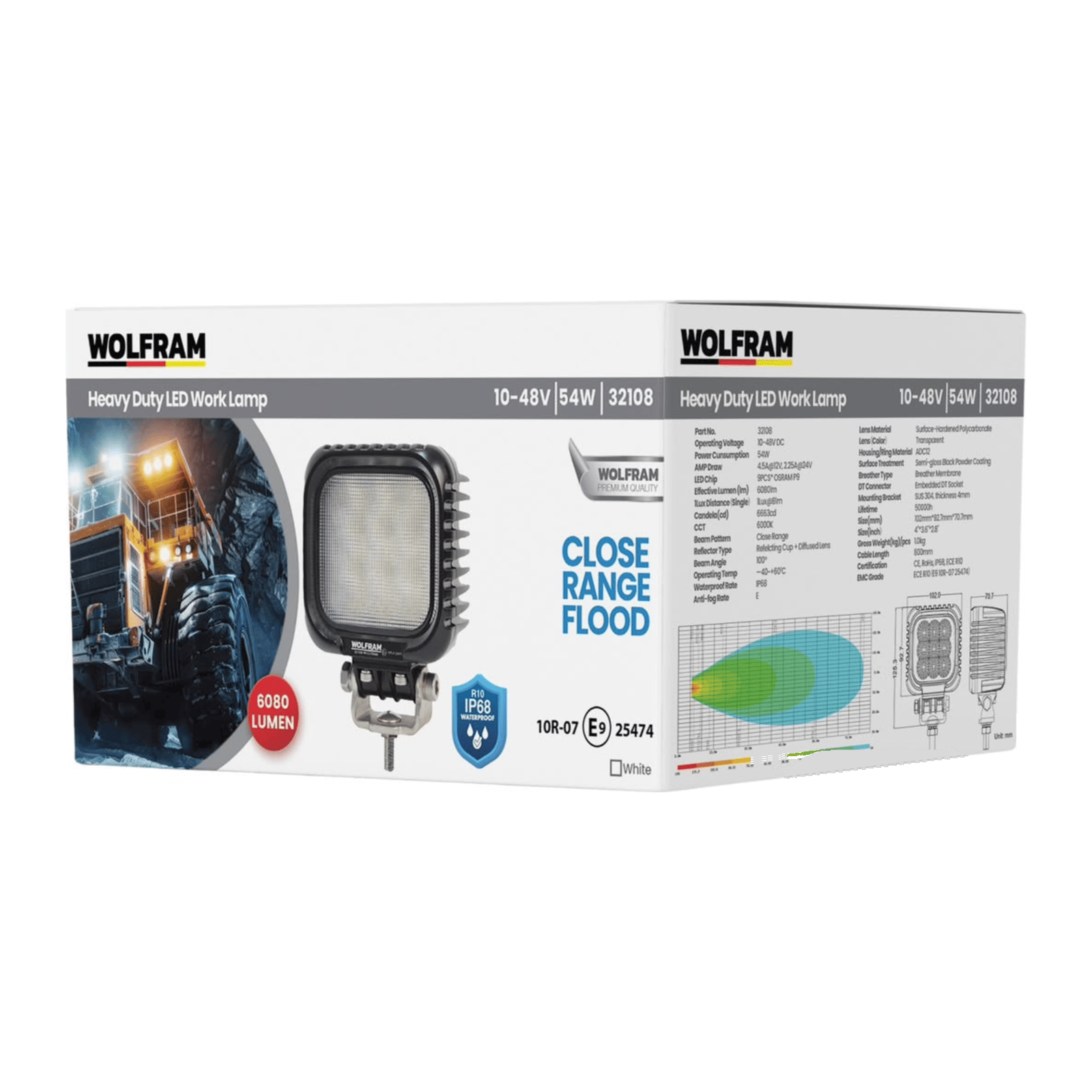 Wolfram Sarsıntıya Dayanlıklı Ağır Hizmet Led Çalışma Lambası - WOLFRAM 32108