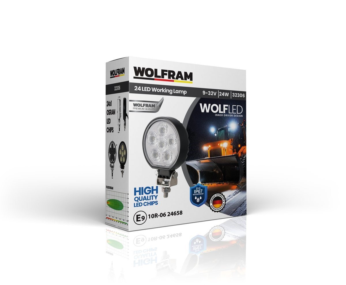 Wolfram Wolf Serisi 32306 Çalışma Lambası Yuvarlak Midi 2040 Lümen FLOOD -  WOLFRAM 32306