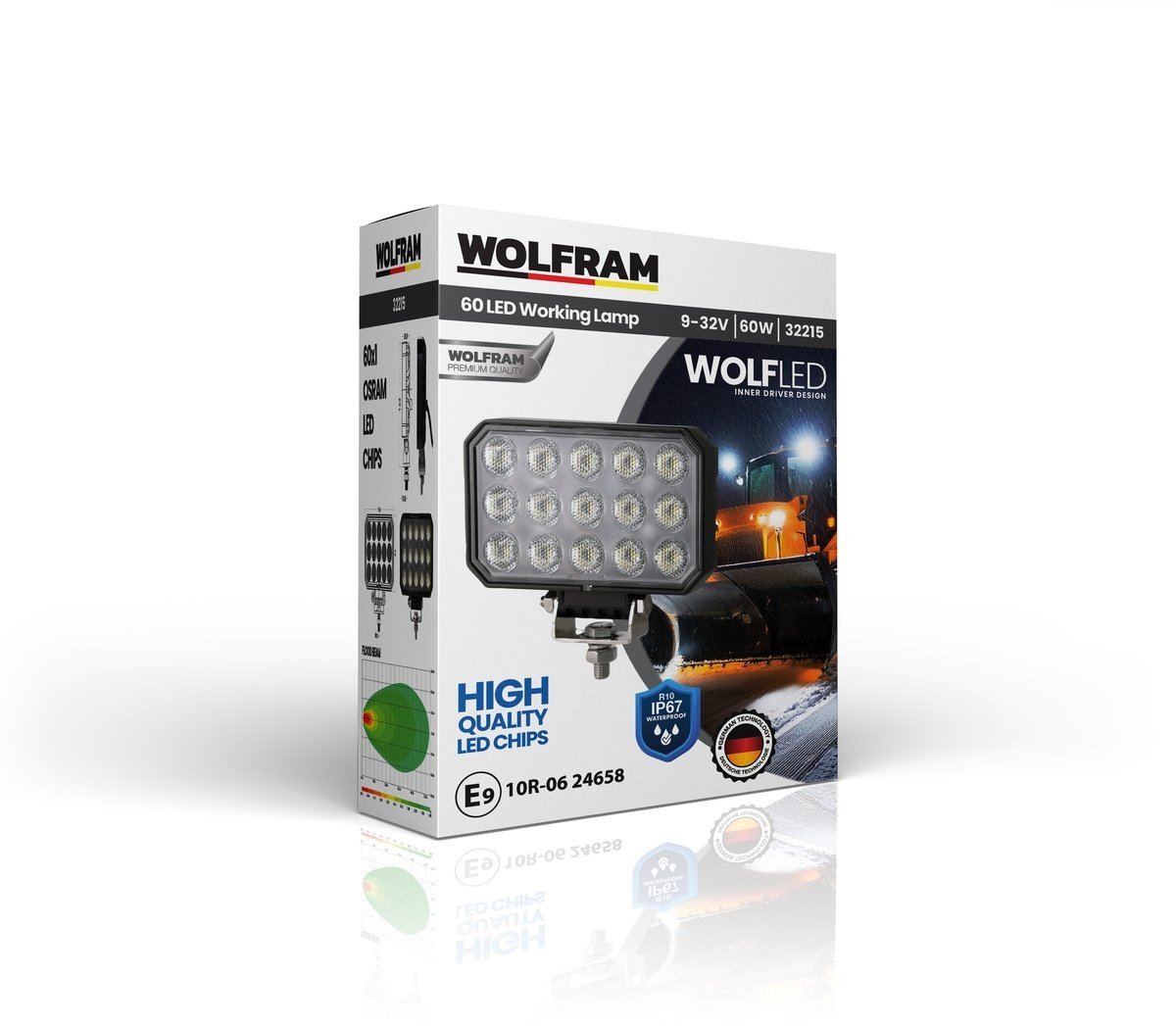 Wolfram Wolf Serisi 32215 Çalışma Lambası Dikdörtgen LARGE 5100 Lümen FLOOD - WOLFRAM 32215