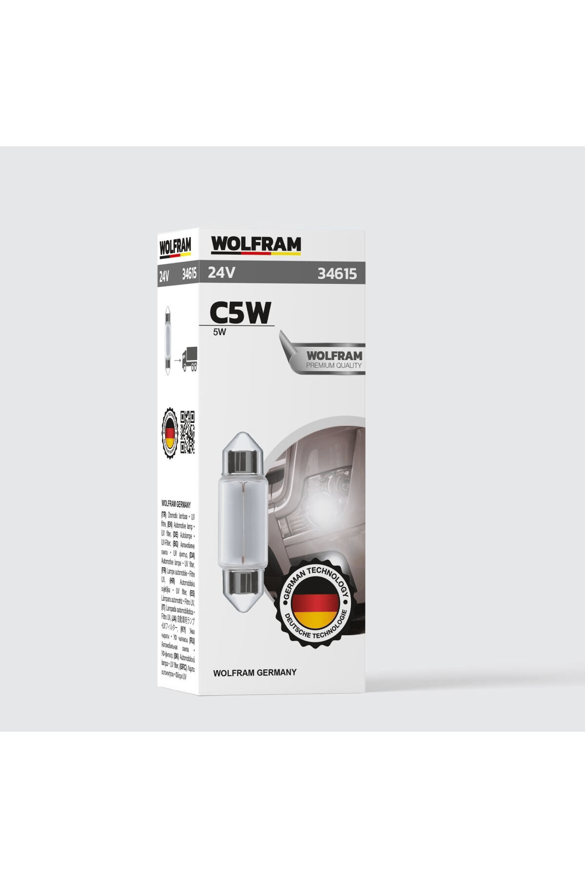 C5W Ampul Sofit Orta Boy 36 mm 24V 5W (1 Paket 10 Adet) - 34615