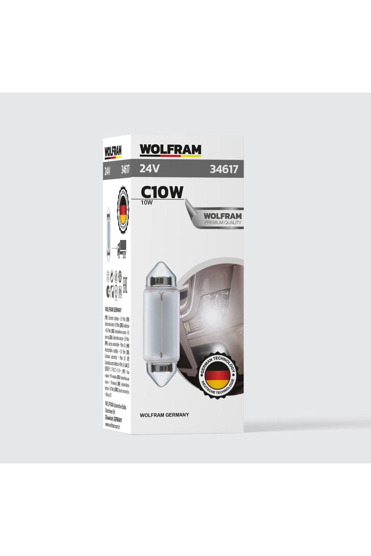 CW10 Ampul Sofit Uzun Boy 41 mm 24V 10W (1 Paket 10 Adet) - 34617