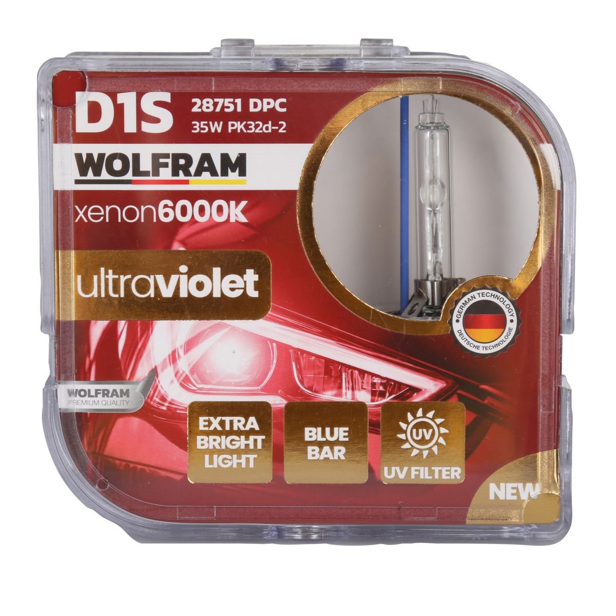 D1S Xenon Ampul 6000K Ultraviolet Mavi Cam 12V 35W - WOLFRAM 28751DPC