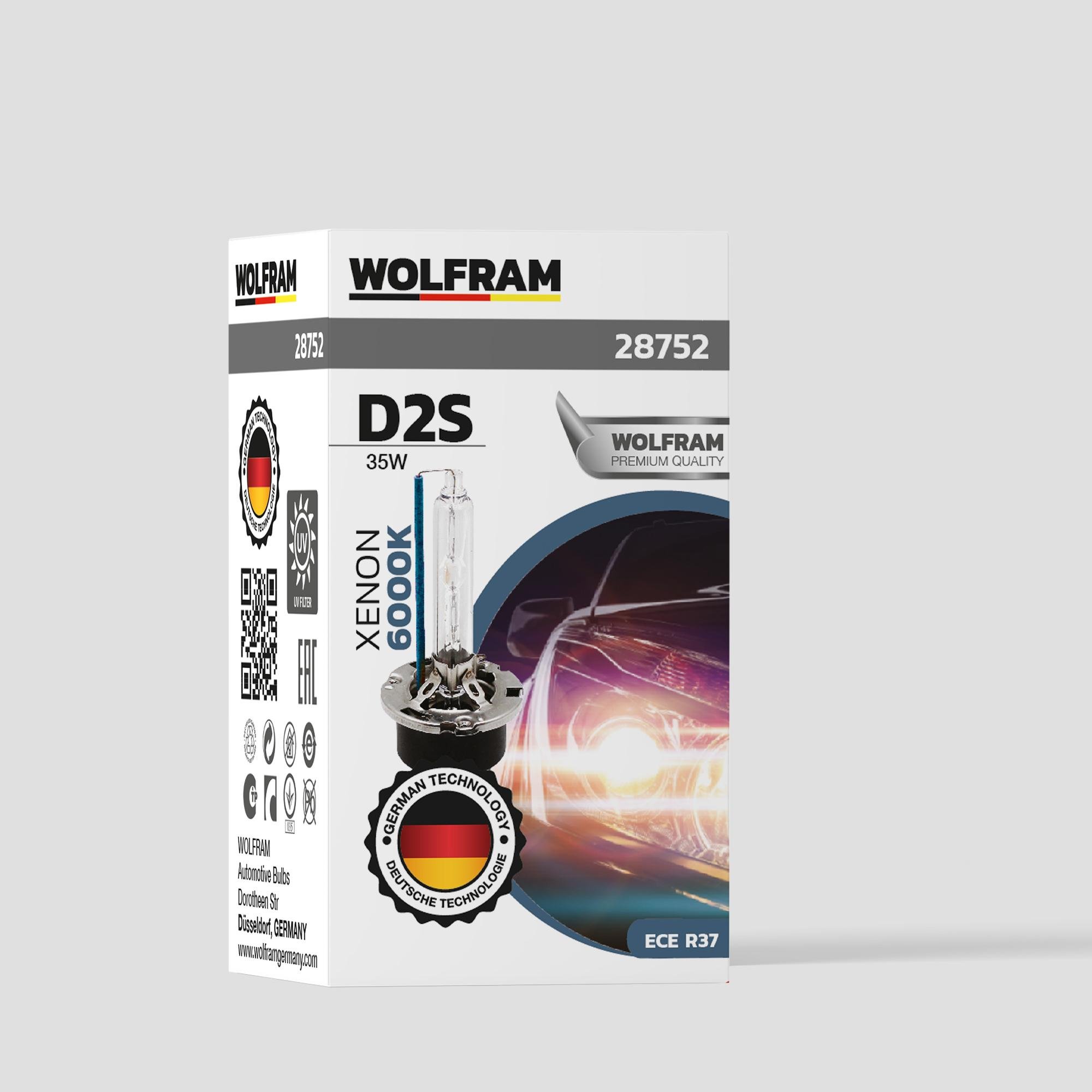 D2S Xenon Ampul Beyaz Işık Ultraviolet 12V 35W - WOLFRAM 28752