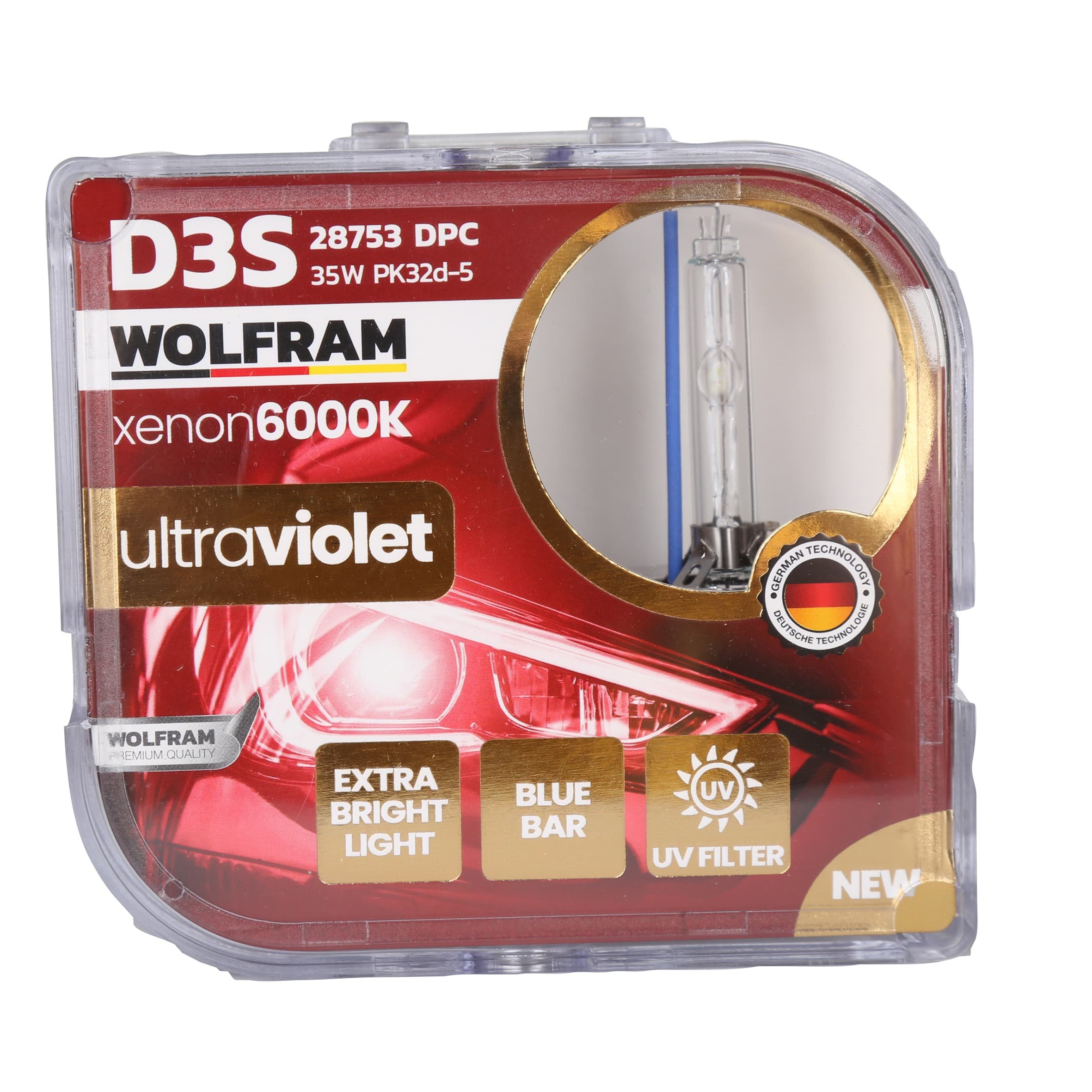 D3S Xenon Ampul 6000K Ultraviolet Mavi Cam 12V 35W - WOLFRAM 28753DPC