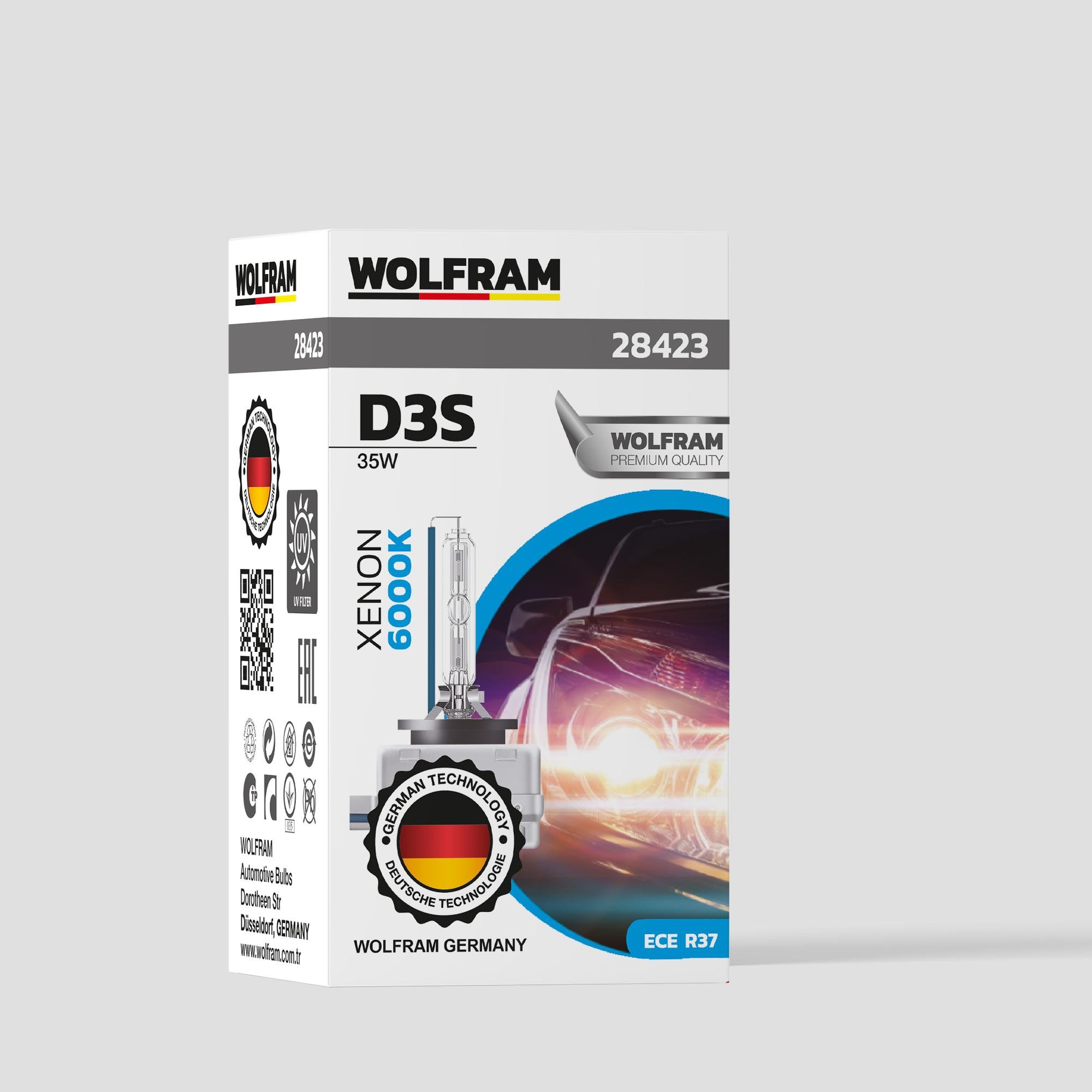 D3S Xenon Ampul Beyaz Işık 12V 35W - WOLFRAM 28423