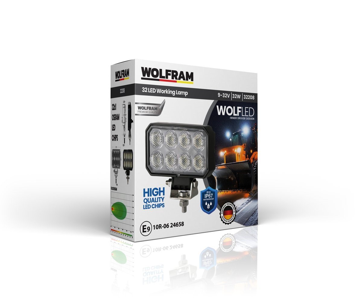 Wolfram Wolf Serisi 32208 Çalışma Lambası Dikdörtgen Maxsi 2720 Lümen FLOOD - WOLFRAM 32208