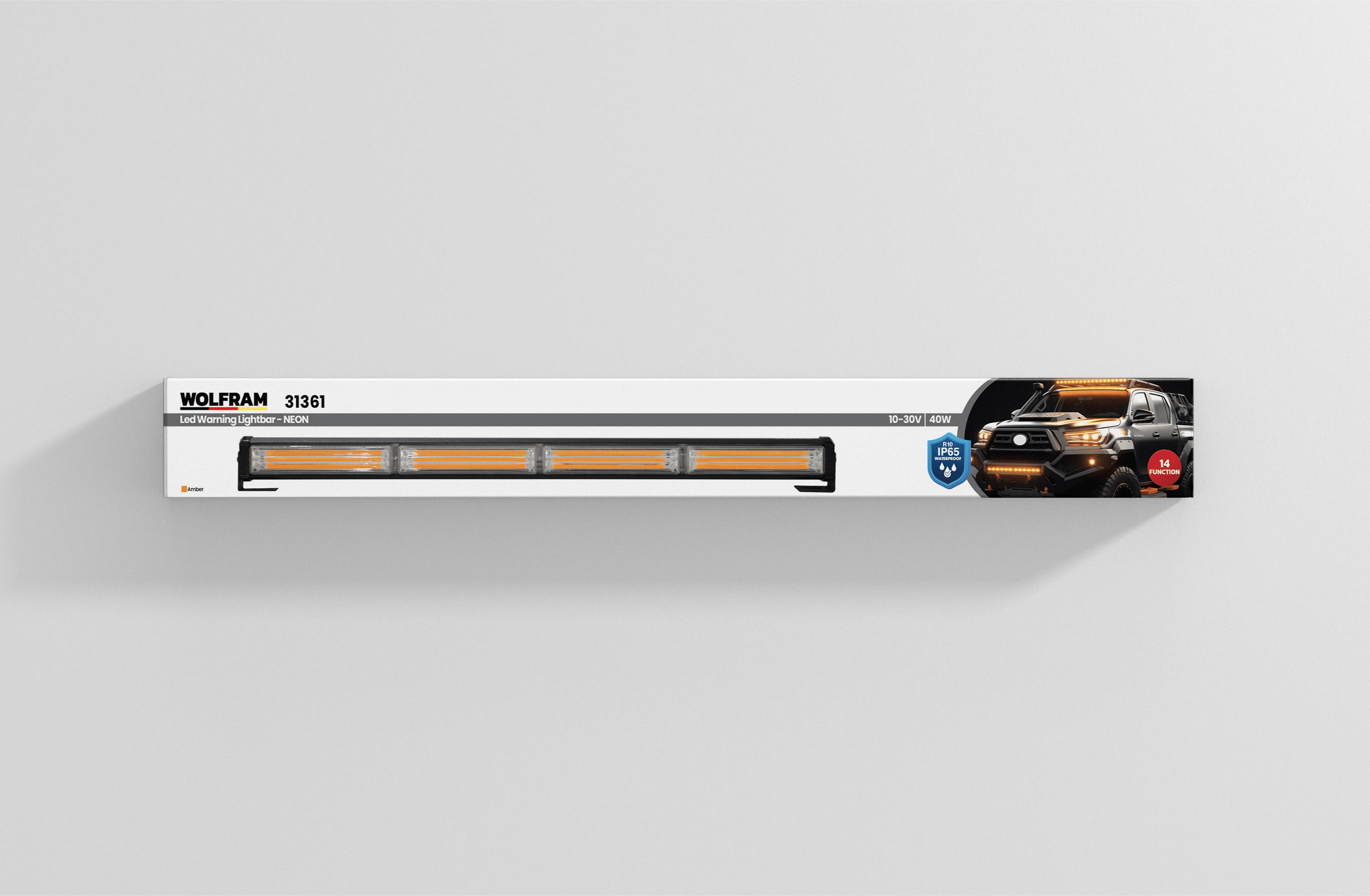 Led İkaz Lambası NEON 14 Fonksiyon 61 cm 10/30V E-Belgeli 40W - WOLFRAM 31361