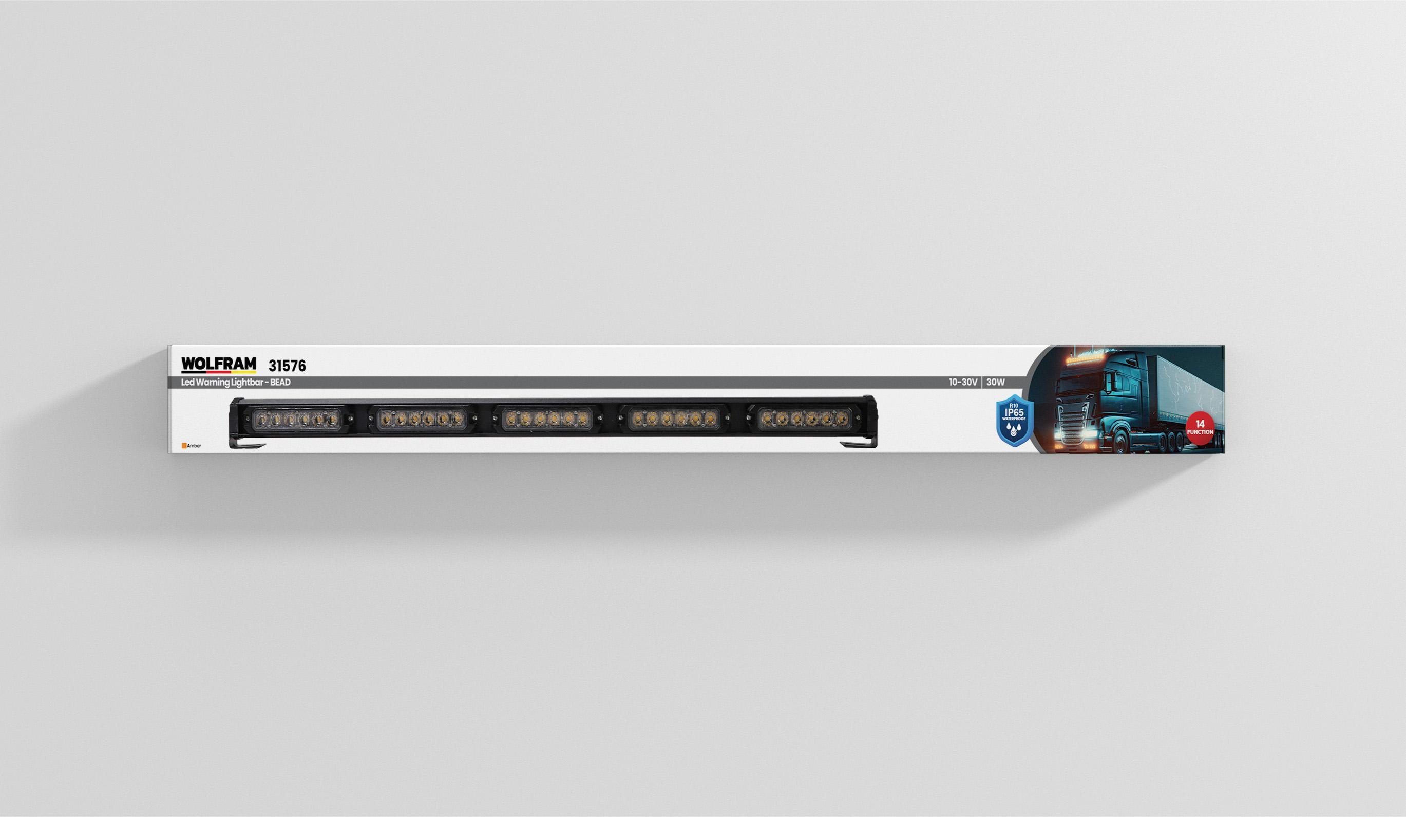 Led İkaz Lambası Yuvarlak Modül 14 Fonksiyon 76 cm 10/30V E-Belgeli 30W - 31576