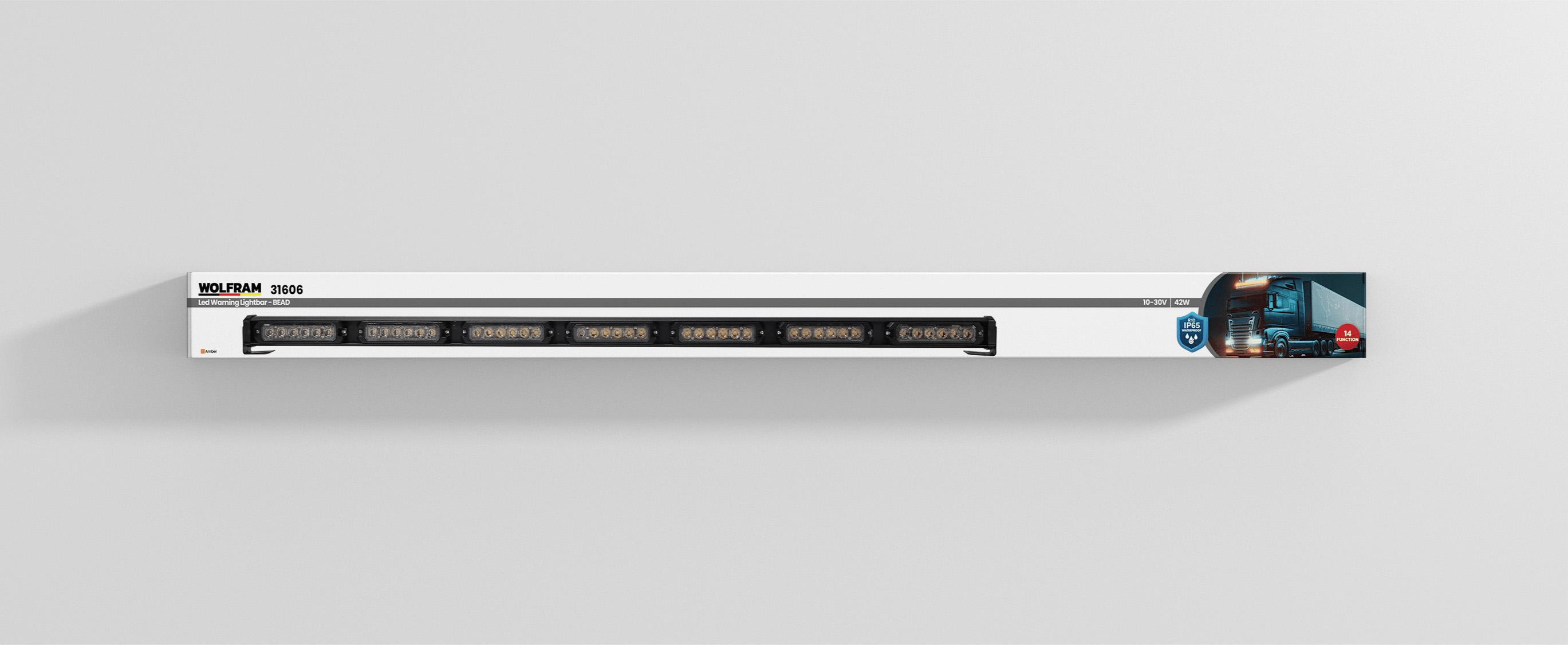 Led İkaz Lambası Yuvarlak Modül 14 Fonksiyon 106 cm 10/30V E-Belgeli 42W - WOLFRAM 31606