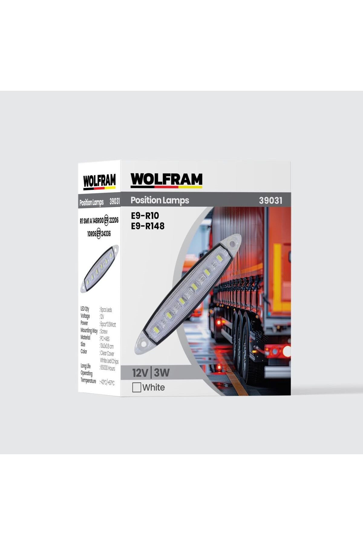 Led Yan Pozisyon Lambası Beyaz Renk Parmak Led 12V 3W E9-R10 Belgeli 10 Adet - 39031