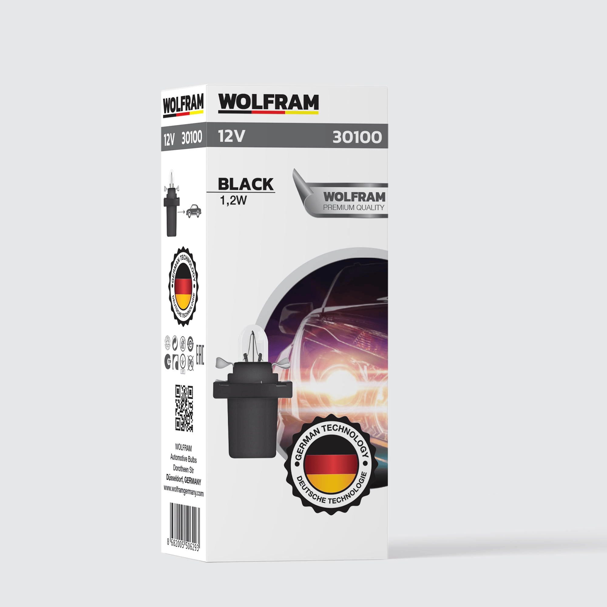 MF Duylu Gösterge Ampulü Siyah 12V 1,2W (10 Adet) - WOLFRAM 30100
