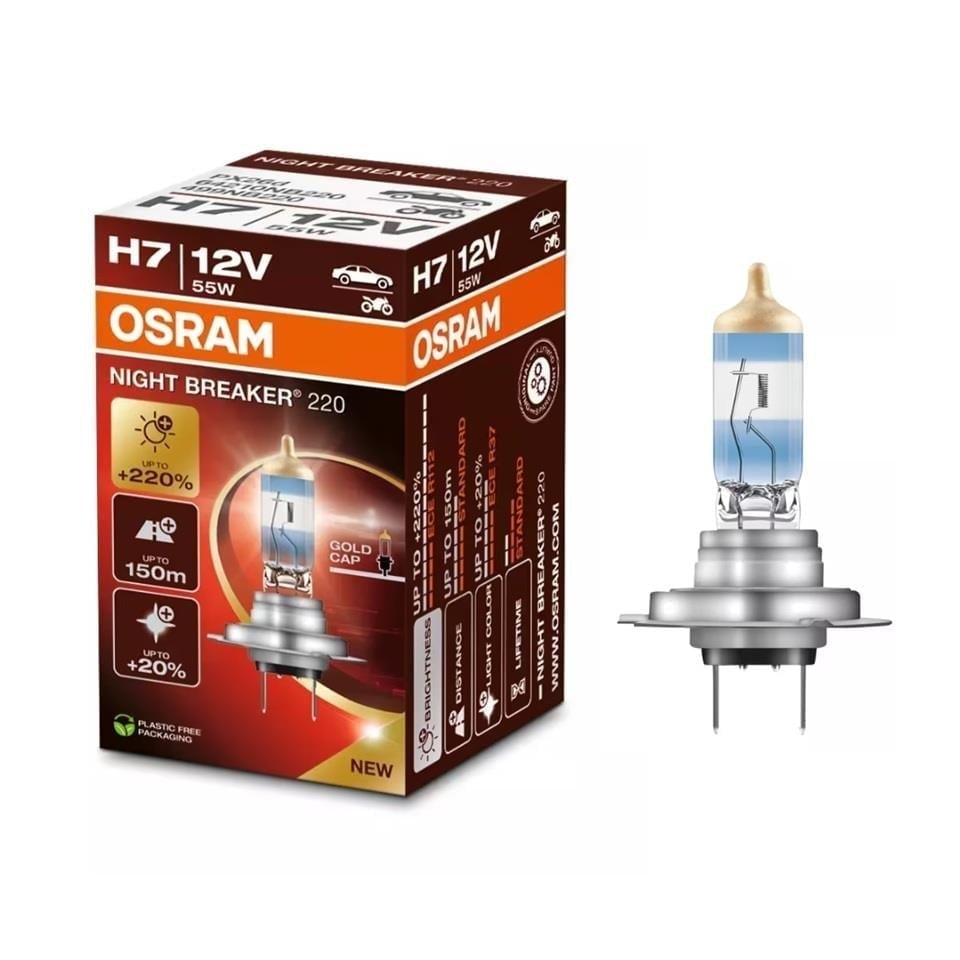 OSRAM 12V H7 AMPUL 55W +%220 FAZLA IŞIK NIGHT BREAKER 1 ADET