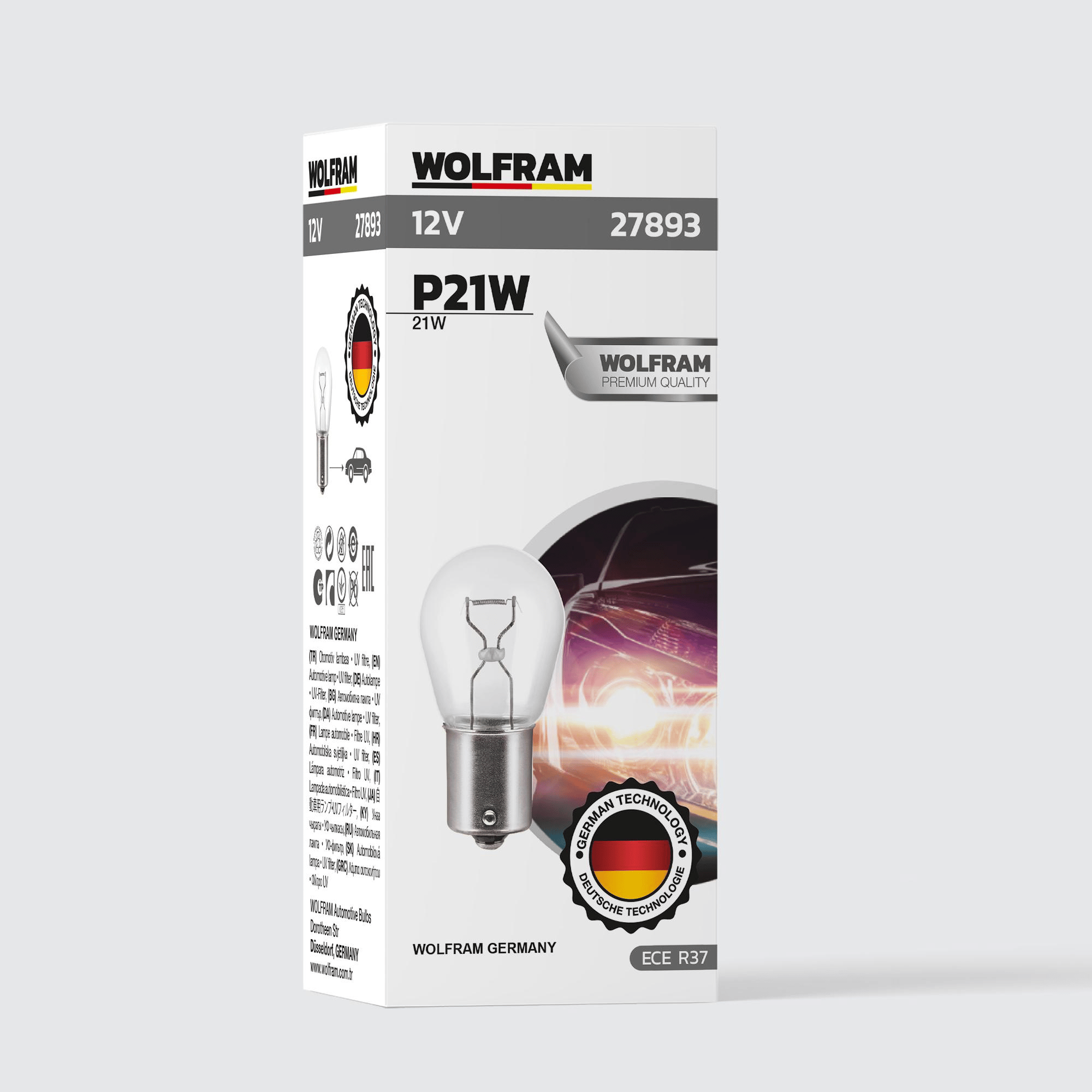P21W Ampul 93 12V 21W (10 Adet) - WOLFRAM 27893